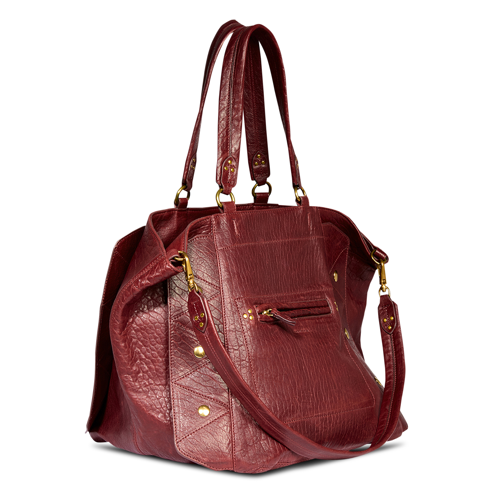 Lambskin leather shoulder tote bag JEROME DREYFUSS Red