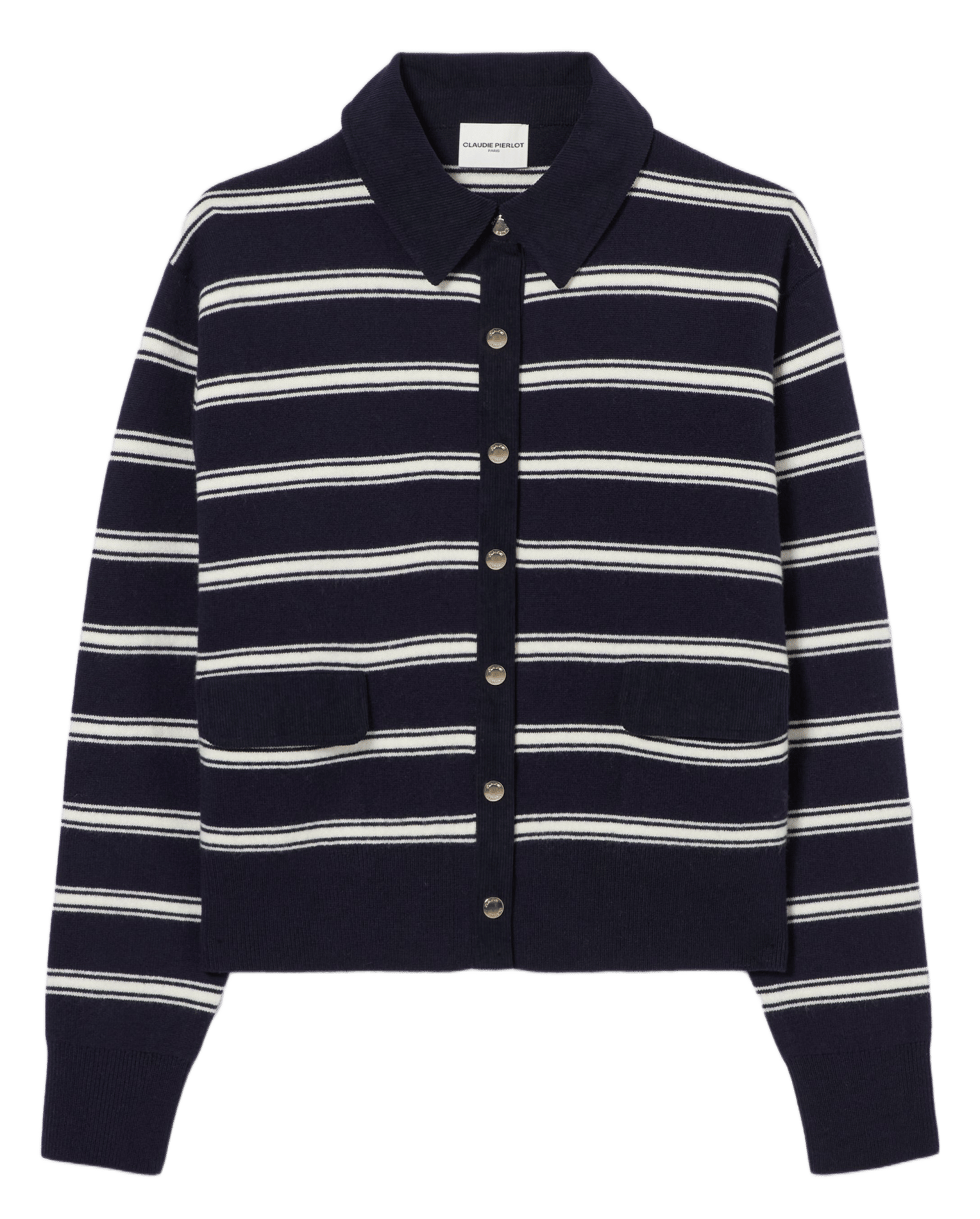 Cardigan col classique à rayures CLAUDIE PIERLOT Multicolore