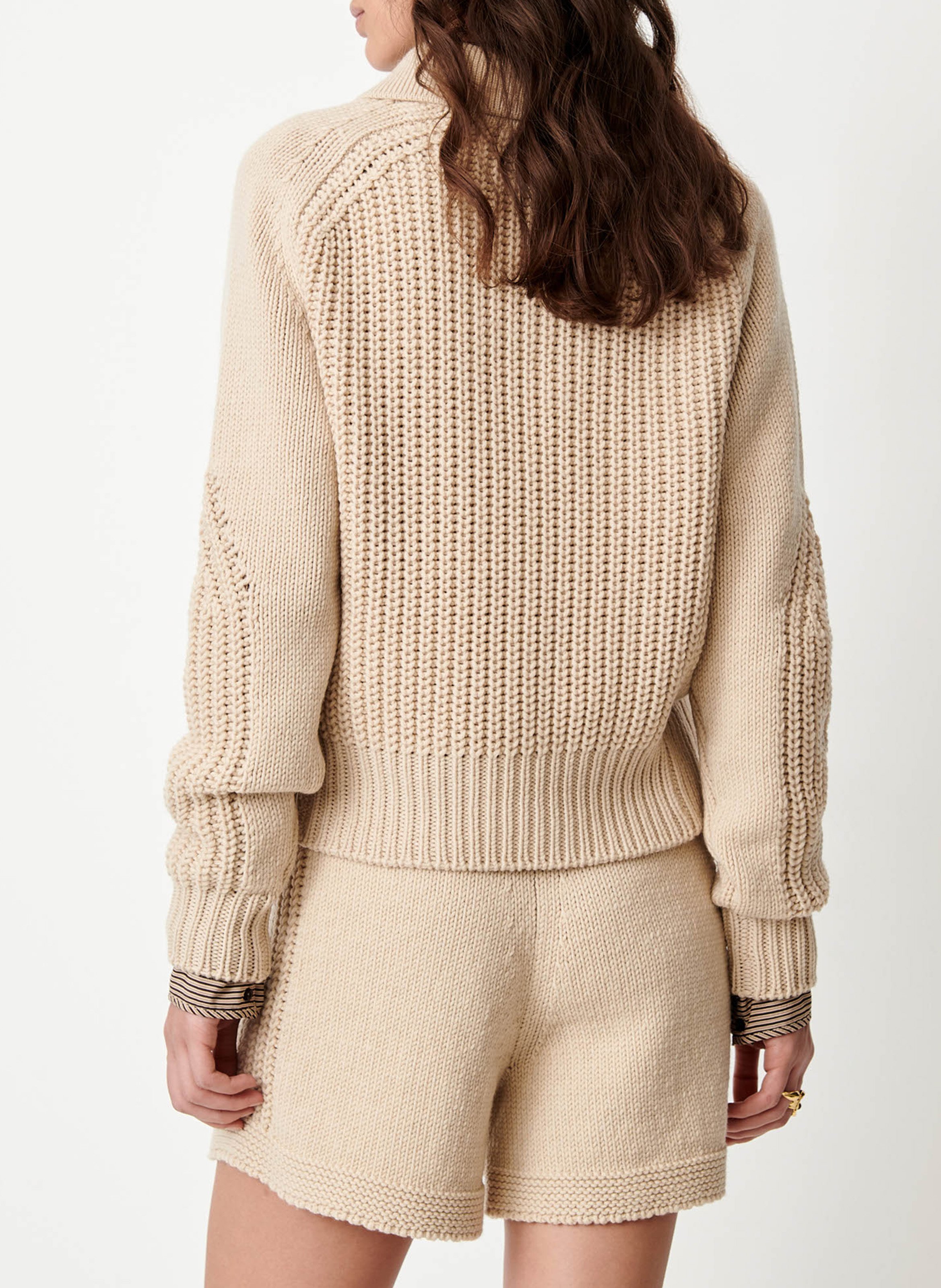 Wool sweater with classic collar SESSUN Beige