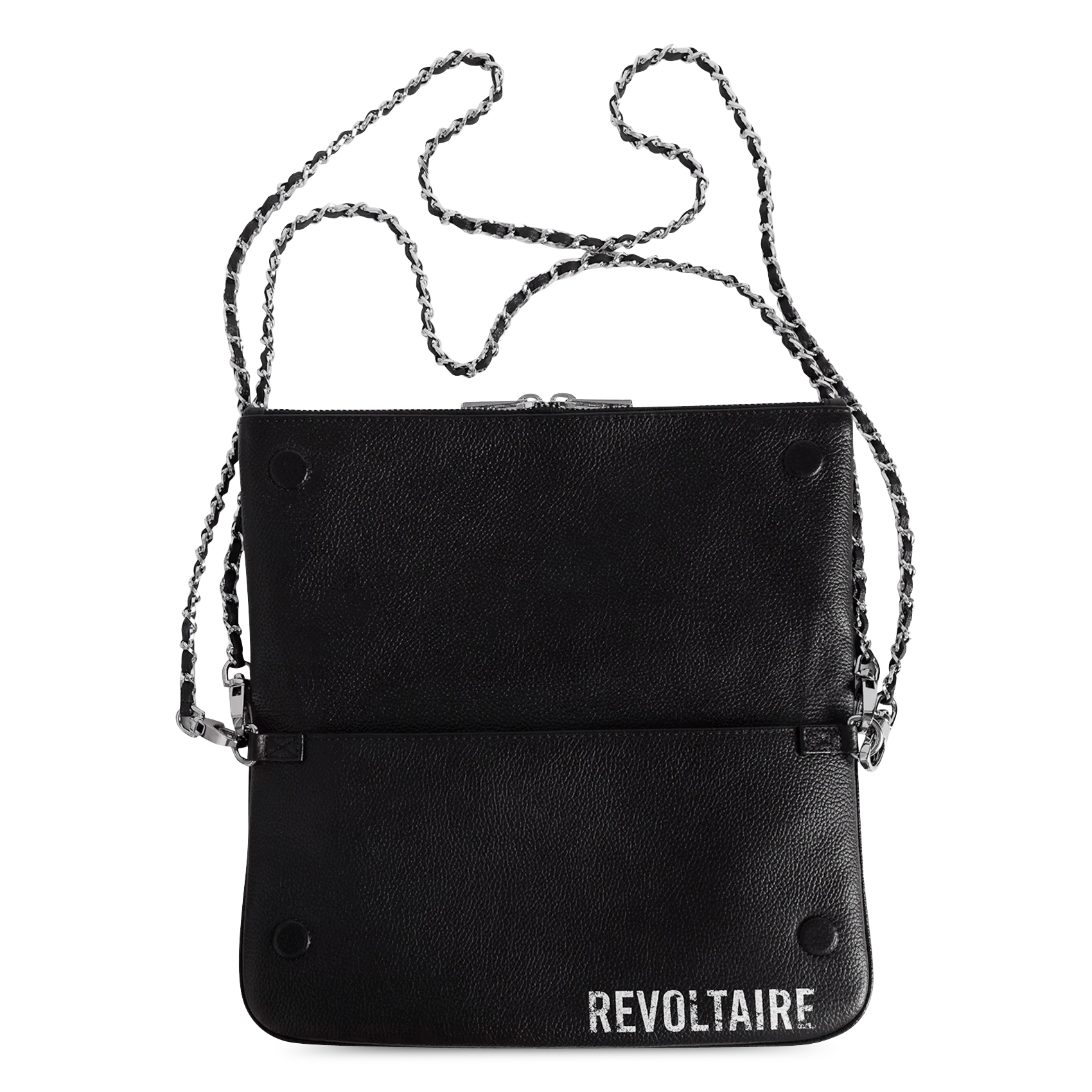 Leder-Clutch mit Print ZADIG&VOLTAIRE Schwarz