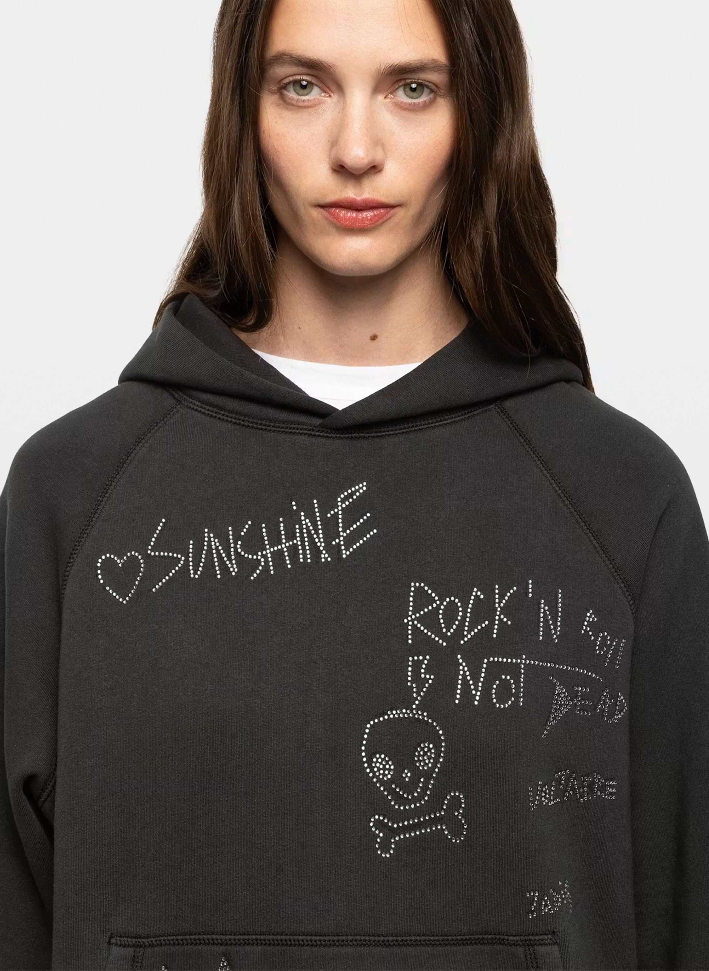 Sweater met ronde hals en borduursel ZADIG&VOLTAIRE Grijs
