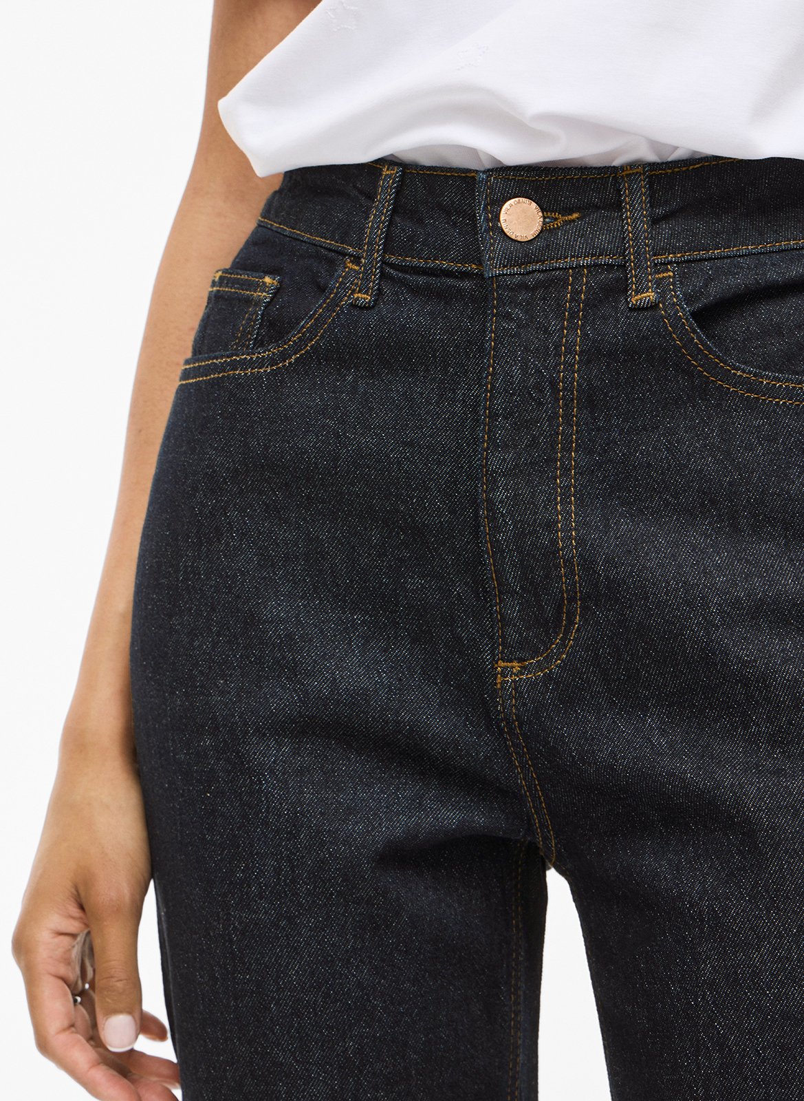 Cotton-blend straight-leg jeans VILA Blue