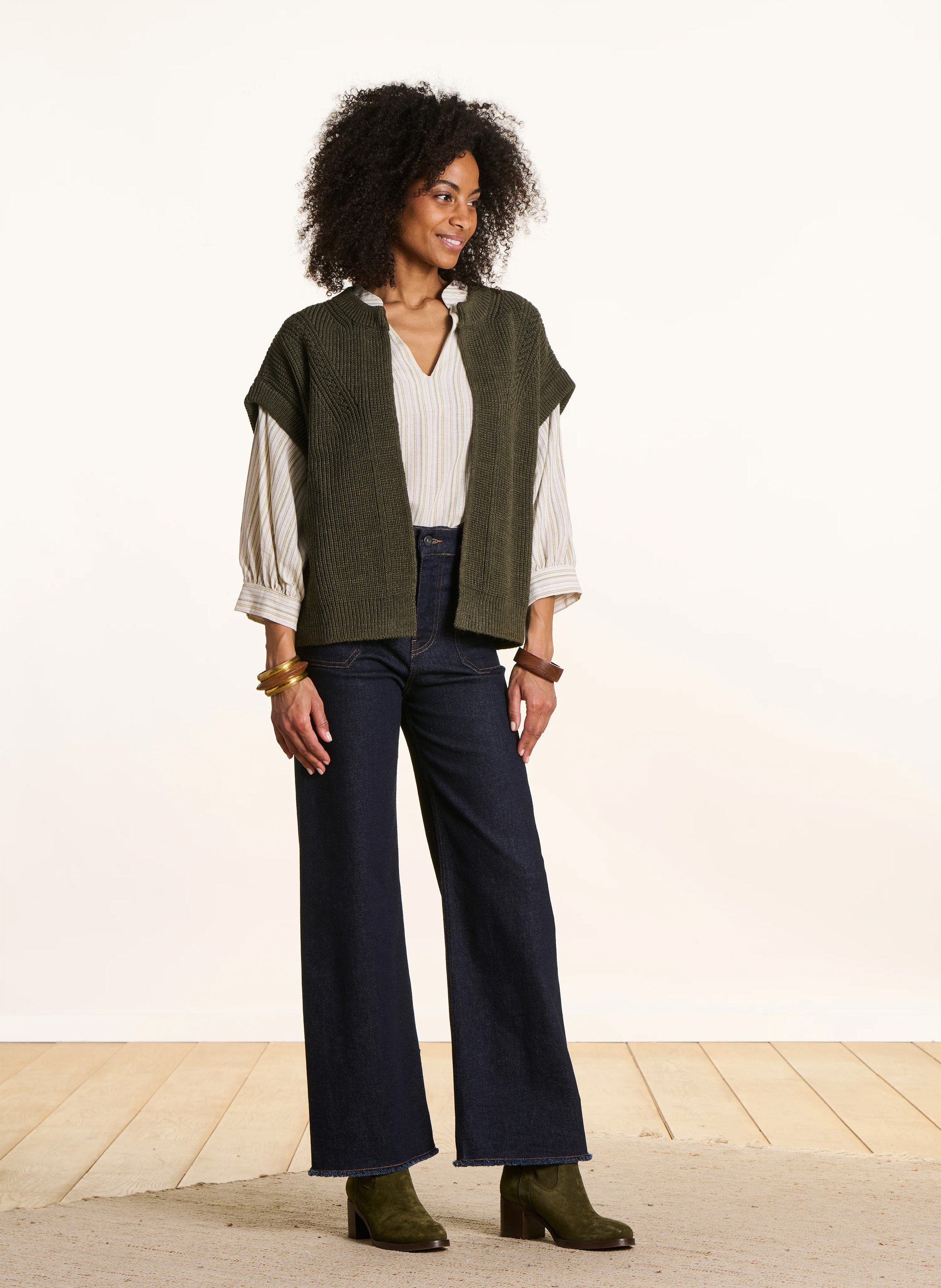 Round-neck cardigan LA FEE MARABOUTEE Green