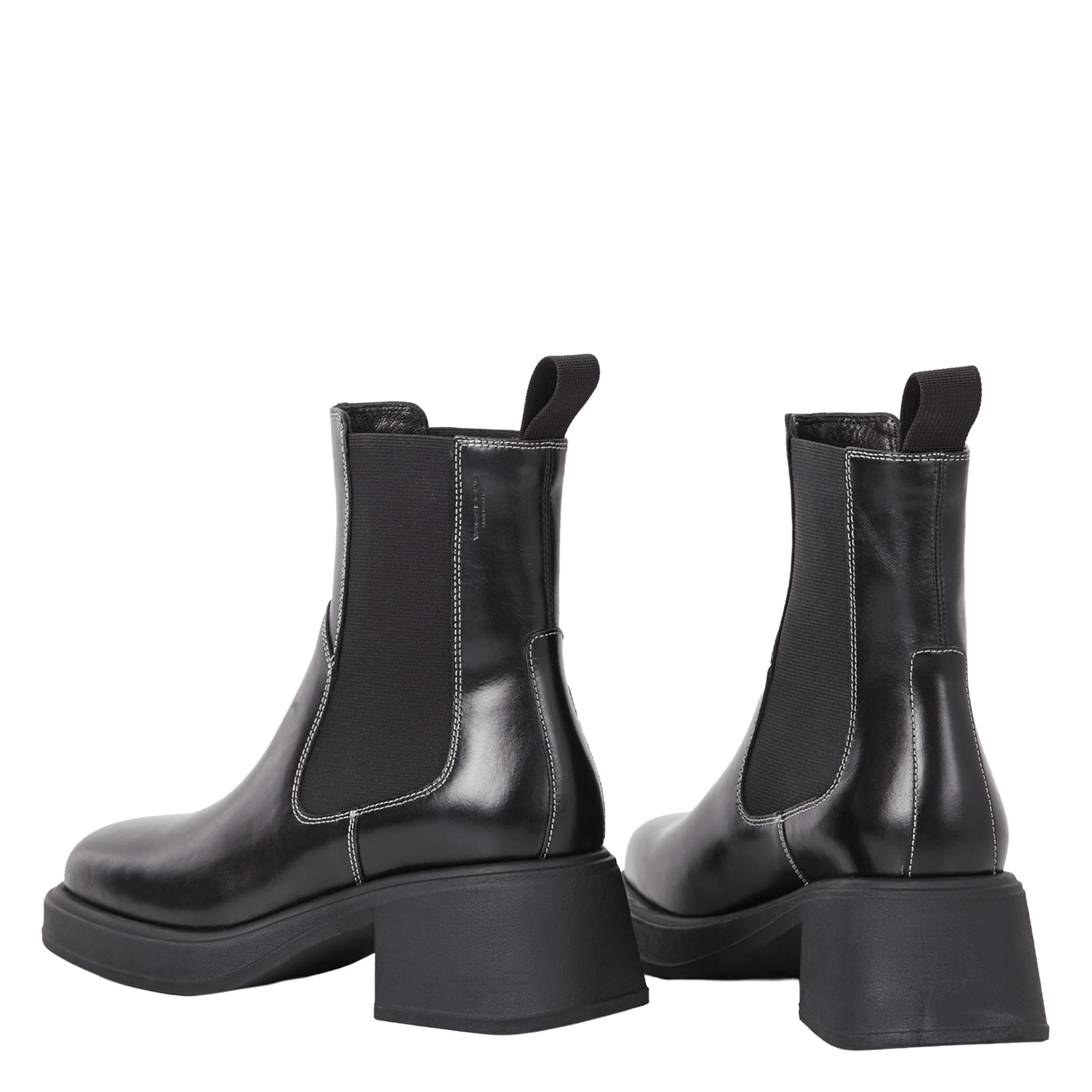 Square-toe leather boots VAGABOND Black