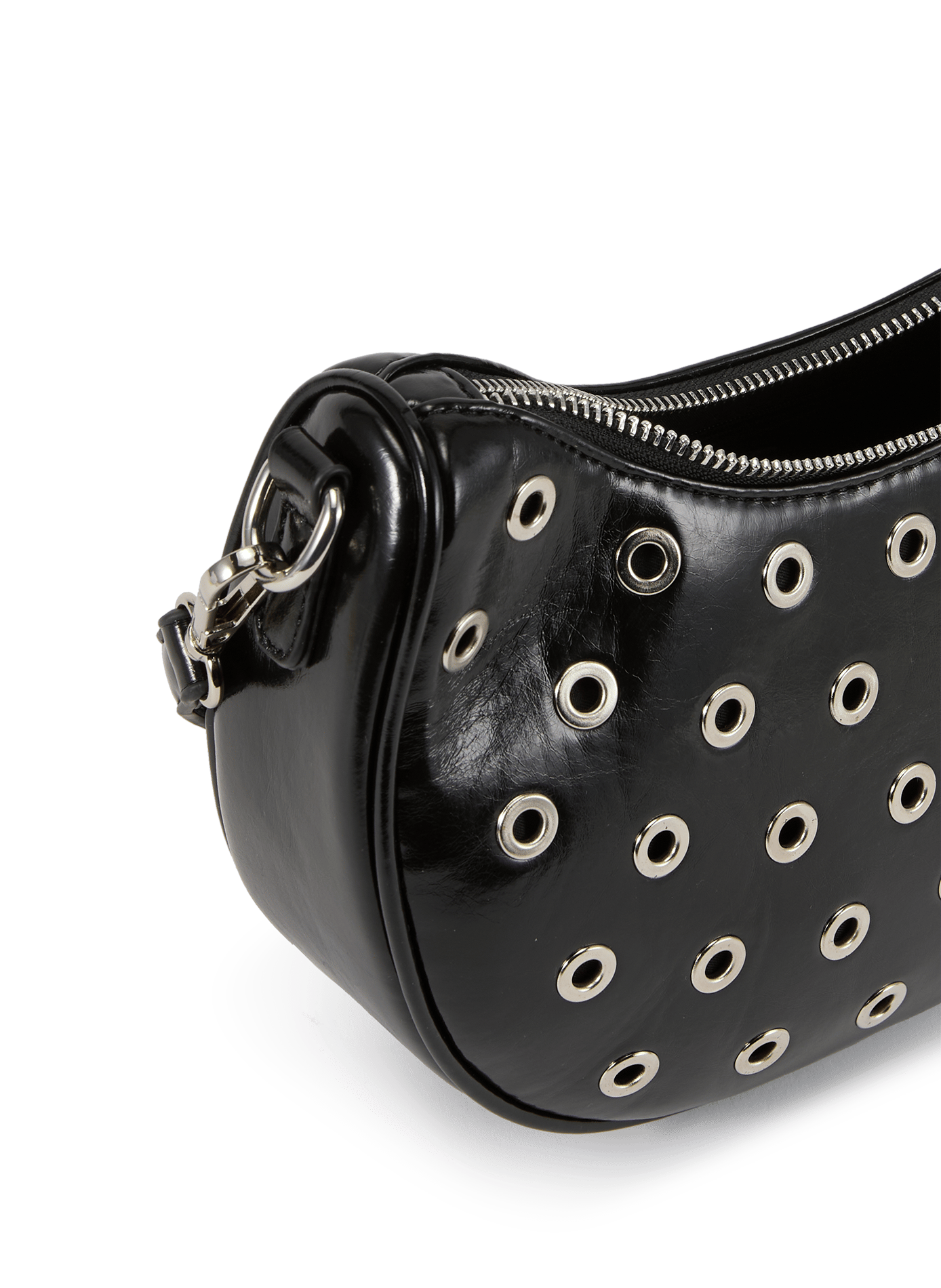 Shoulder bag with eyelets AU PRINTEMPS PARIS Black