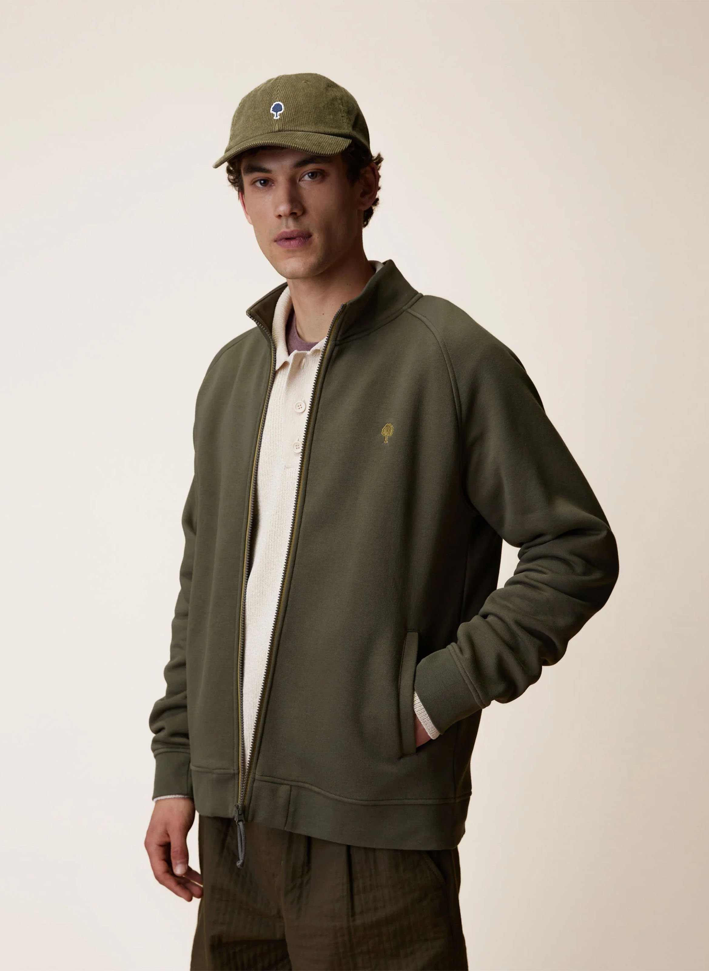 High-neck sweatshirt FAGUO Khaki