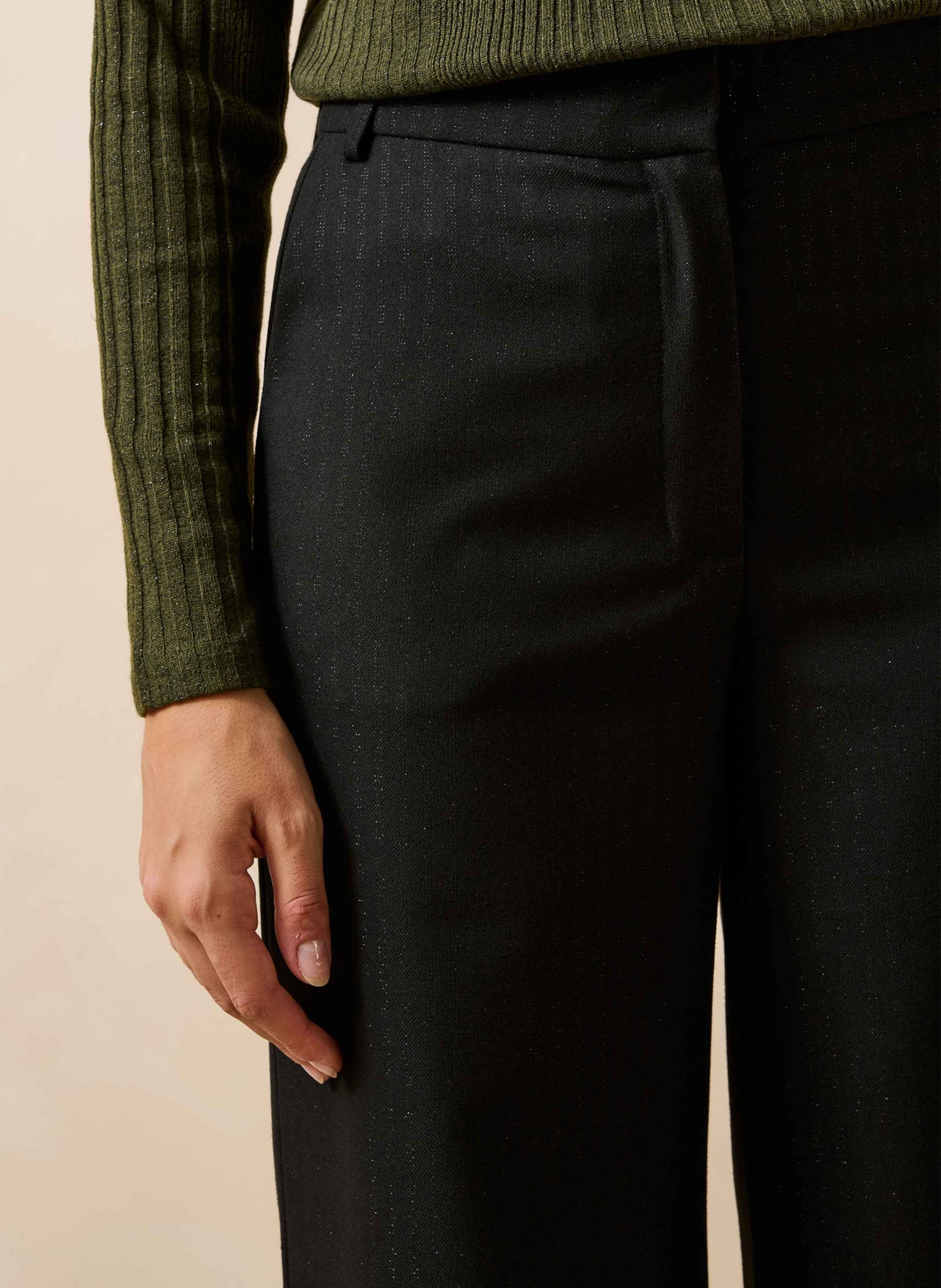 Wijde broek met glinsterende strepen LA FEE MARABOUTEE Zwart