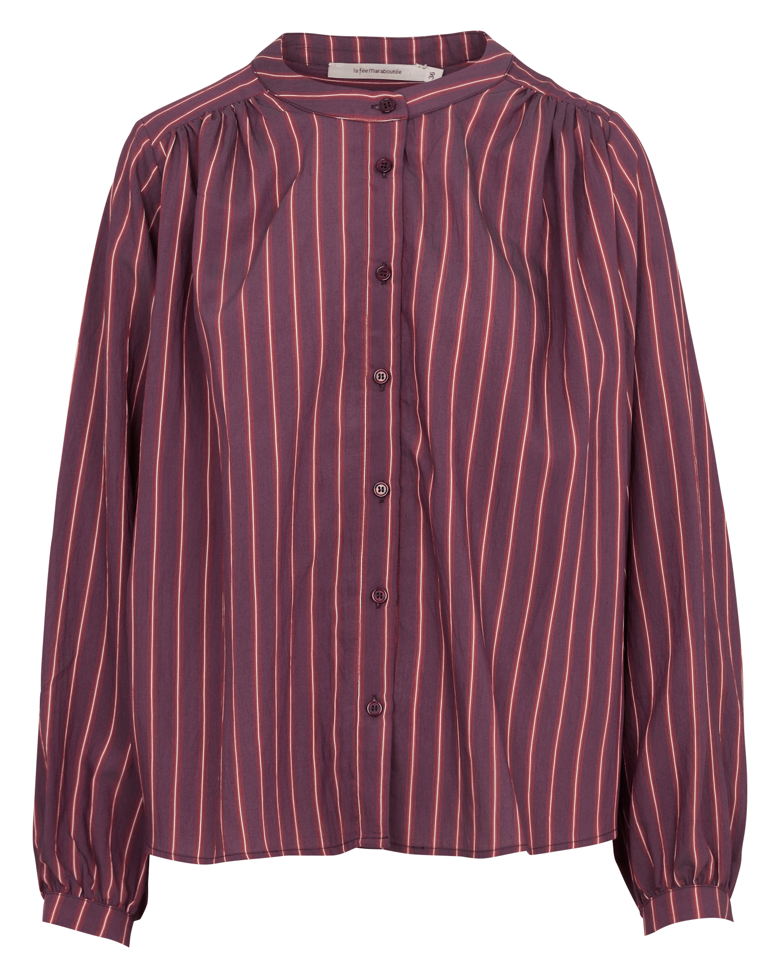 Gestreept overhemd met Mao-kraag LA FEE MARABOUTEE Violet