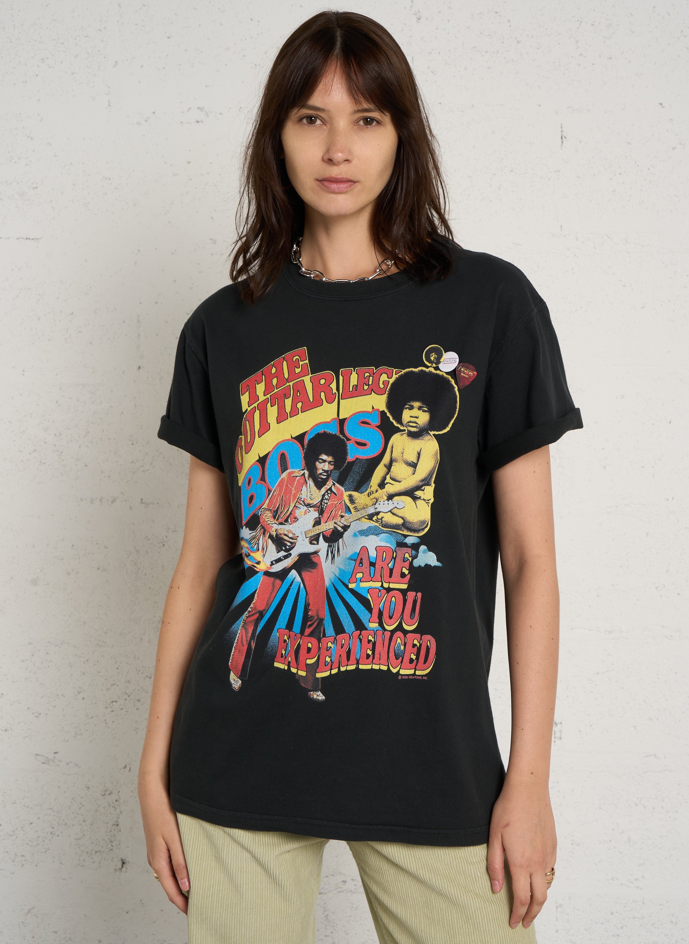 Tee-shirt imprimé en coton NEWTONE Noir