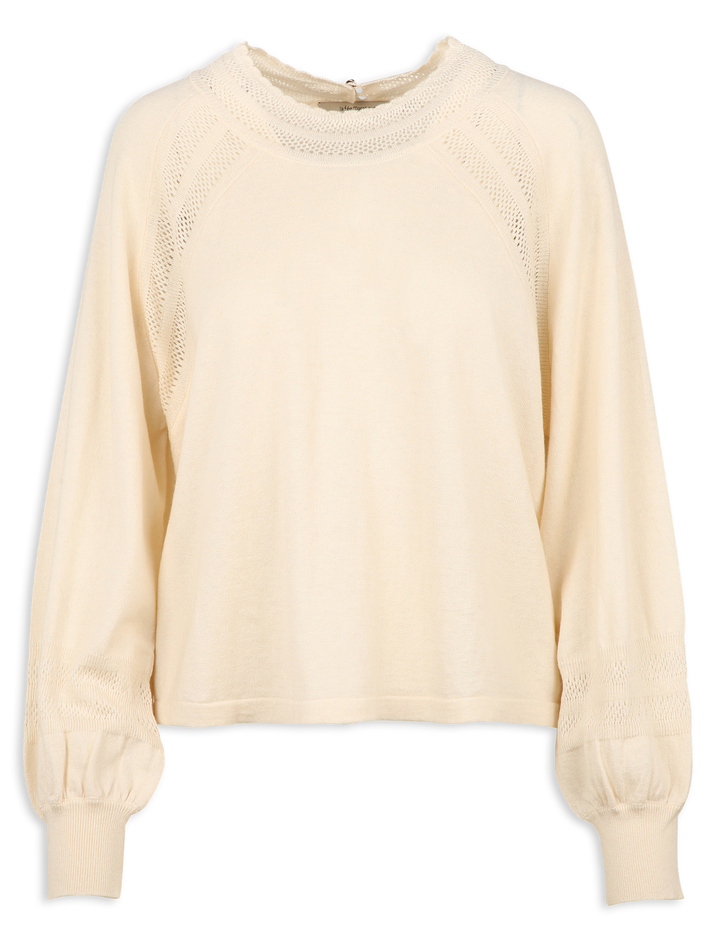 Oversized sweater in wool and organic cotton LA FEE MARABOUTEE White