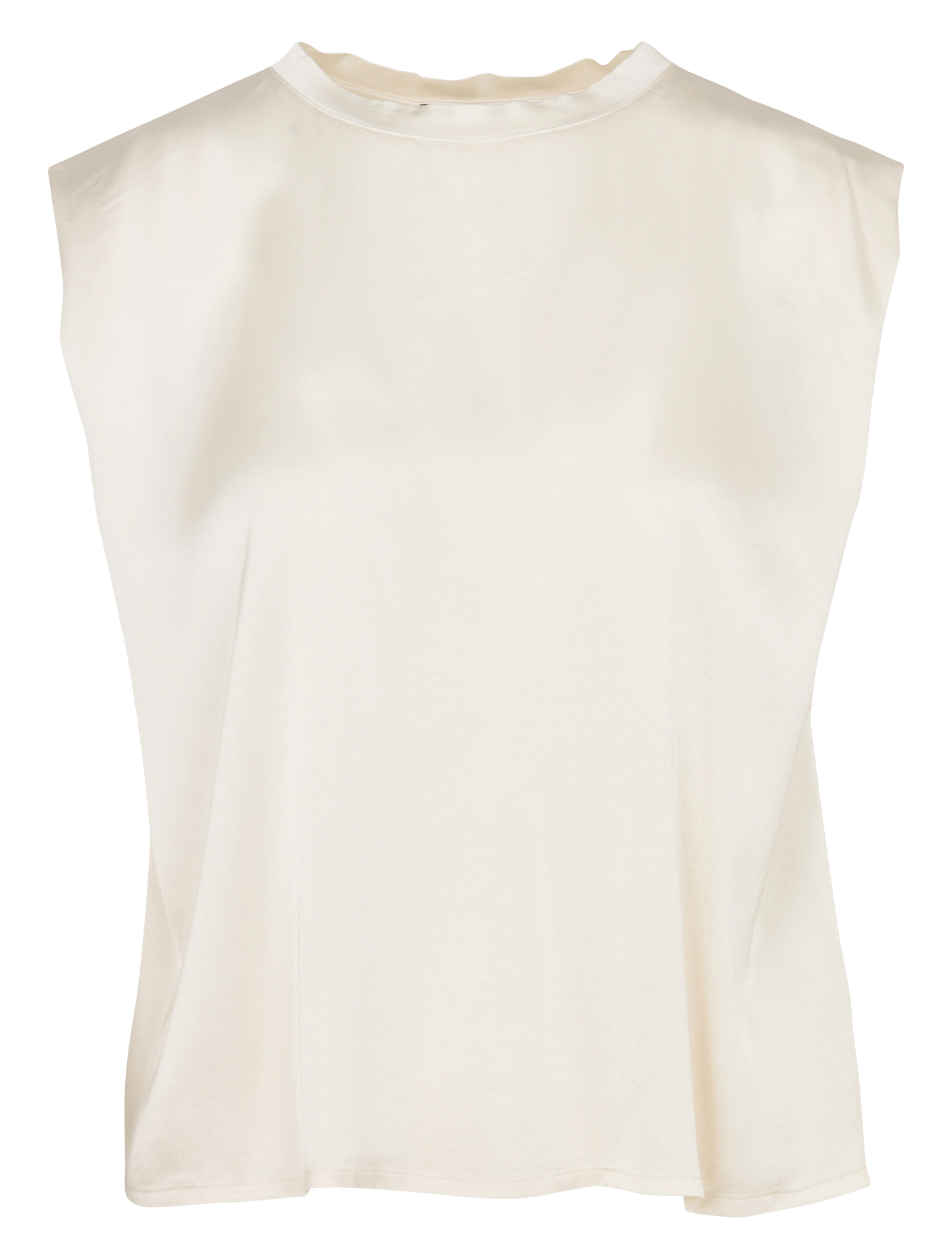 Top sans manches uni satiné LA FEE MARABOUTEE Blanc