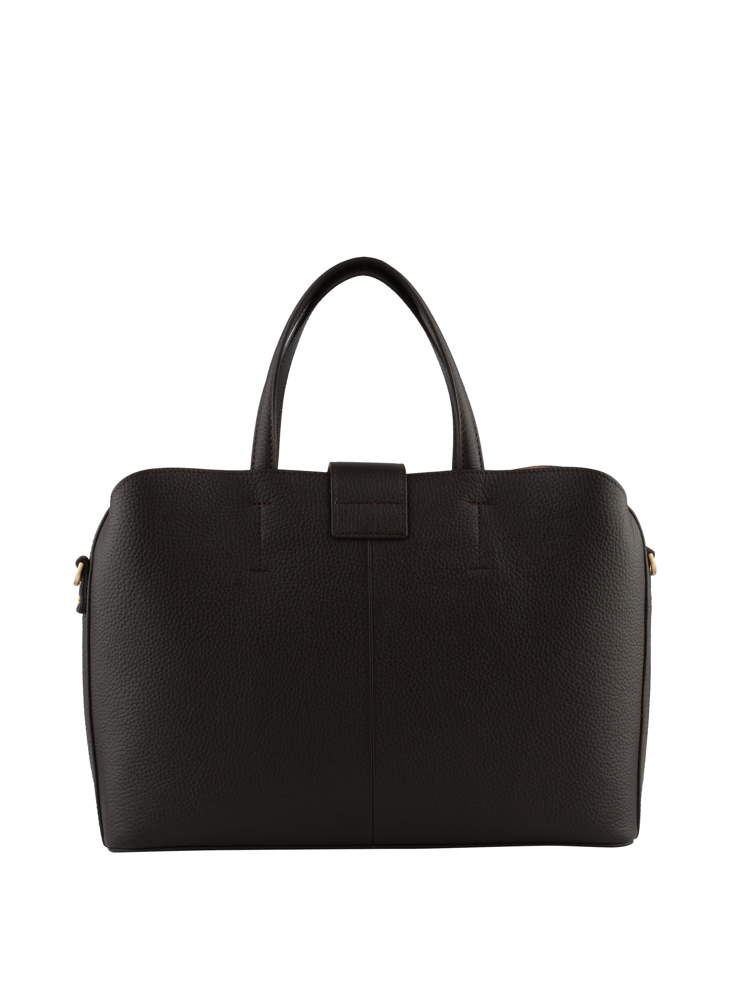 Calfskin leather handbag POURCHET Brown