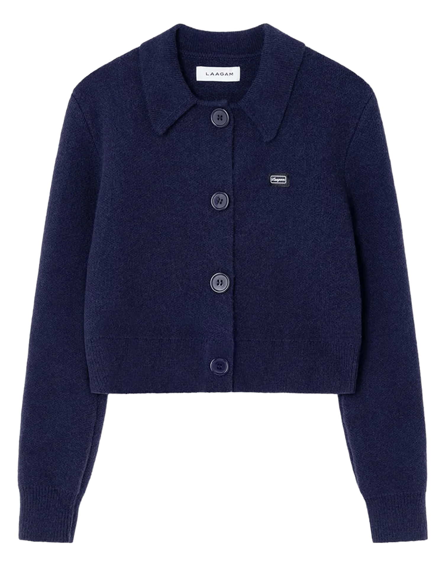 Short plain straight-cut cardigan LAAGAM Blue