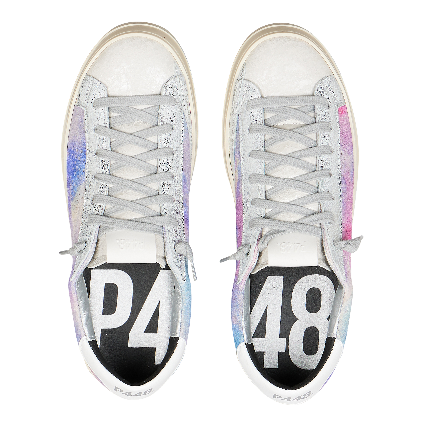 Baskets basses en cuir velours P448 Multicolore