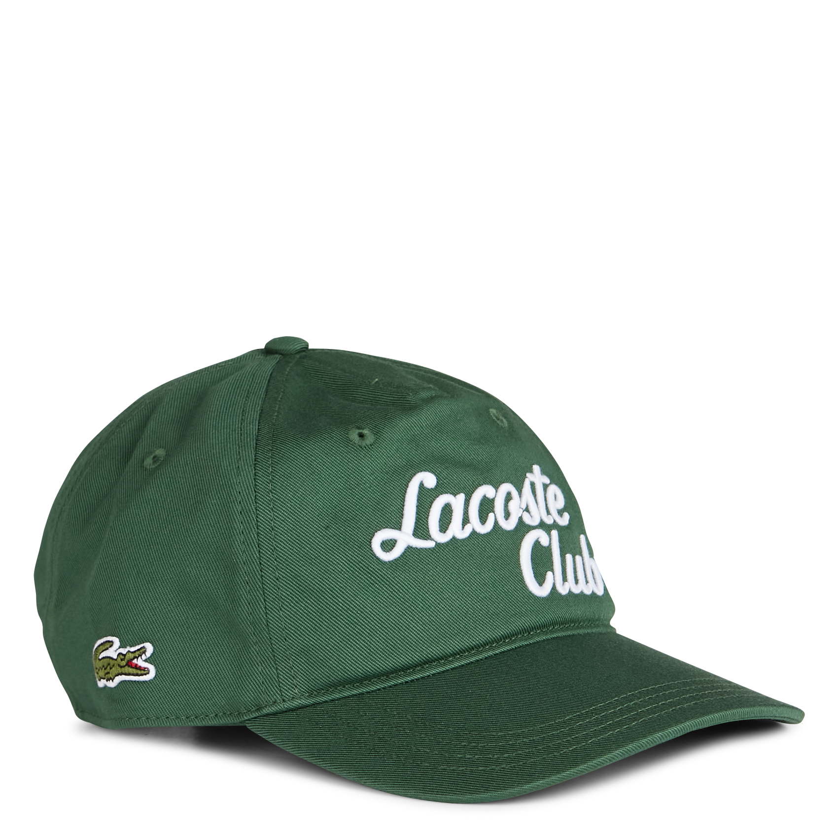 Gorra bordada de algodón VerdeLACOSTE