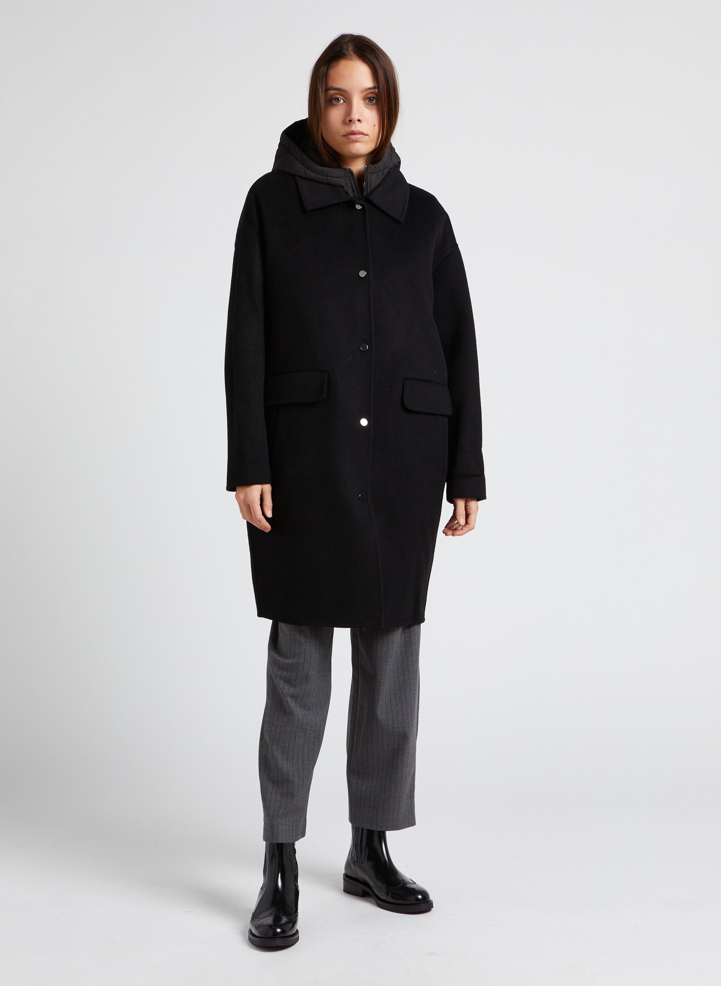 Manteau long 2024 laine capuche femme