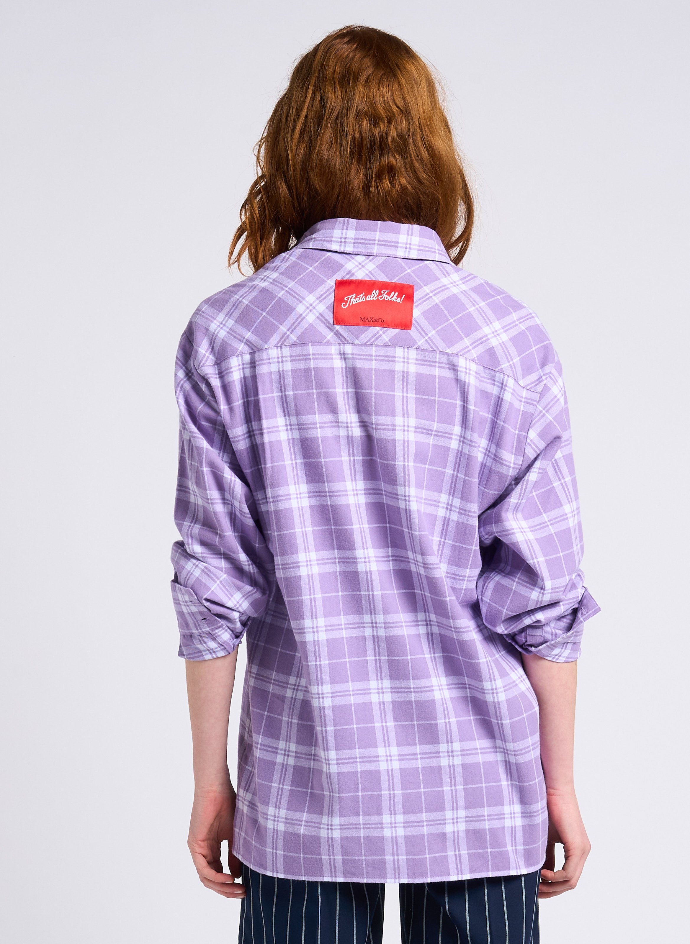 Chemise col classique à carreaux en coton MAX&Co. Violet