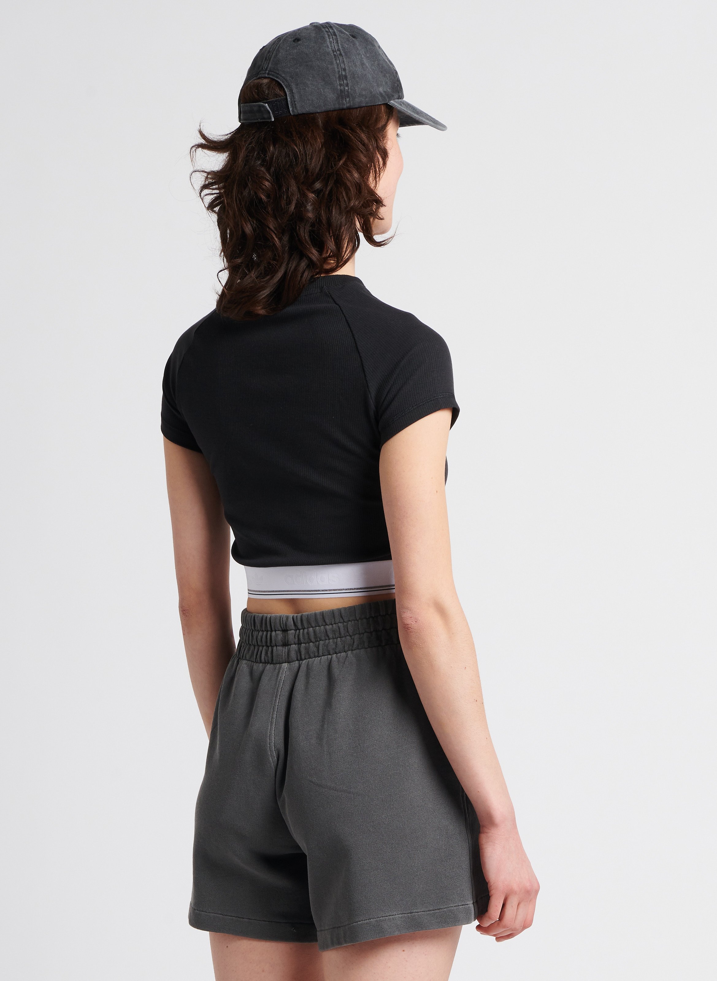 Close-fit round-neck T-shirt ADIDAS Black