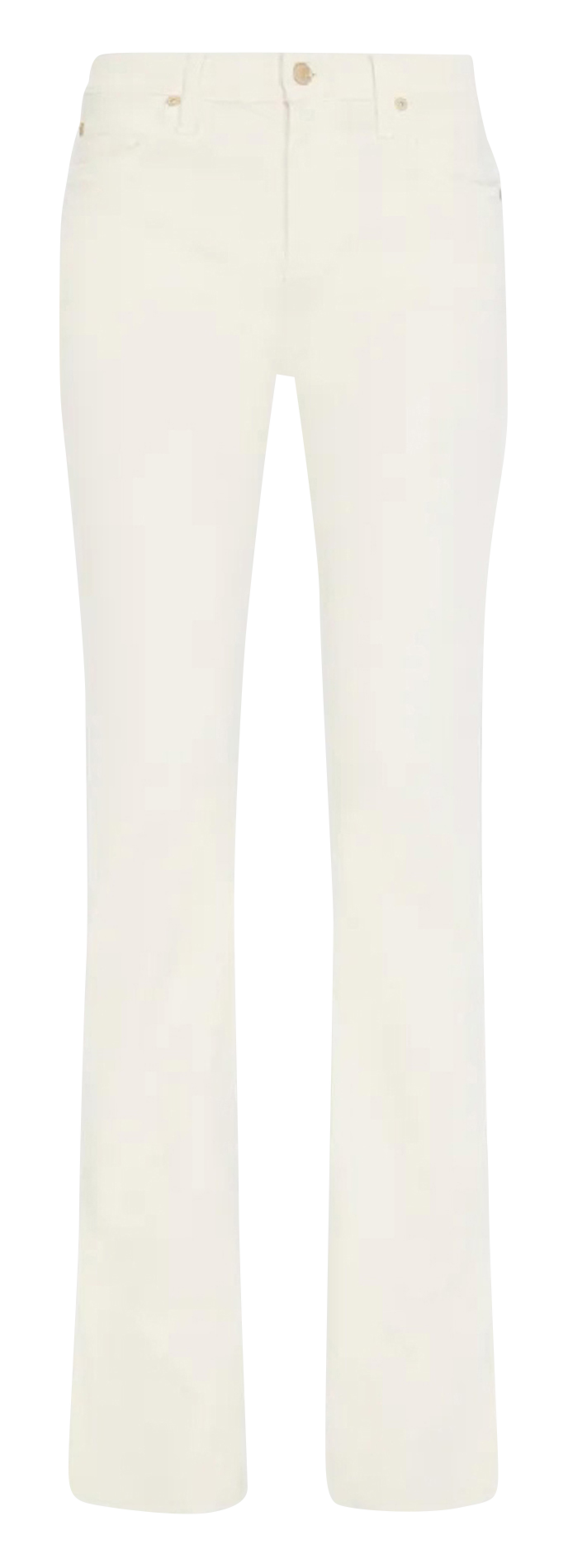 Cropped slim fit jeans met studs 7 FOR ALL MANKIND Wit