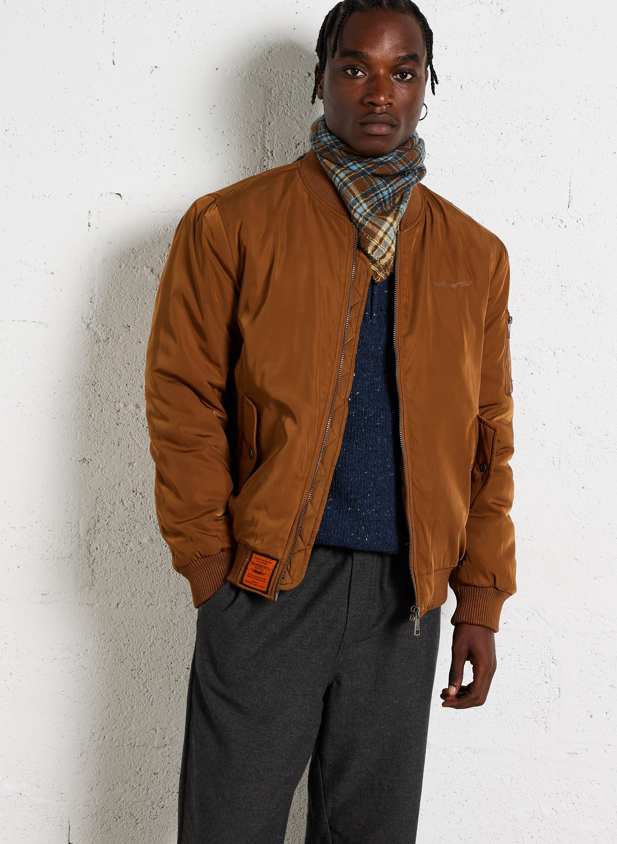 Bomber matelassé zippé BOMBERS ORIGINAL Marron