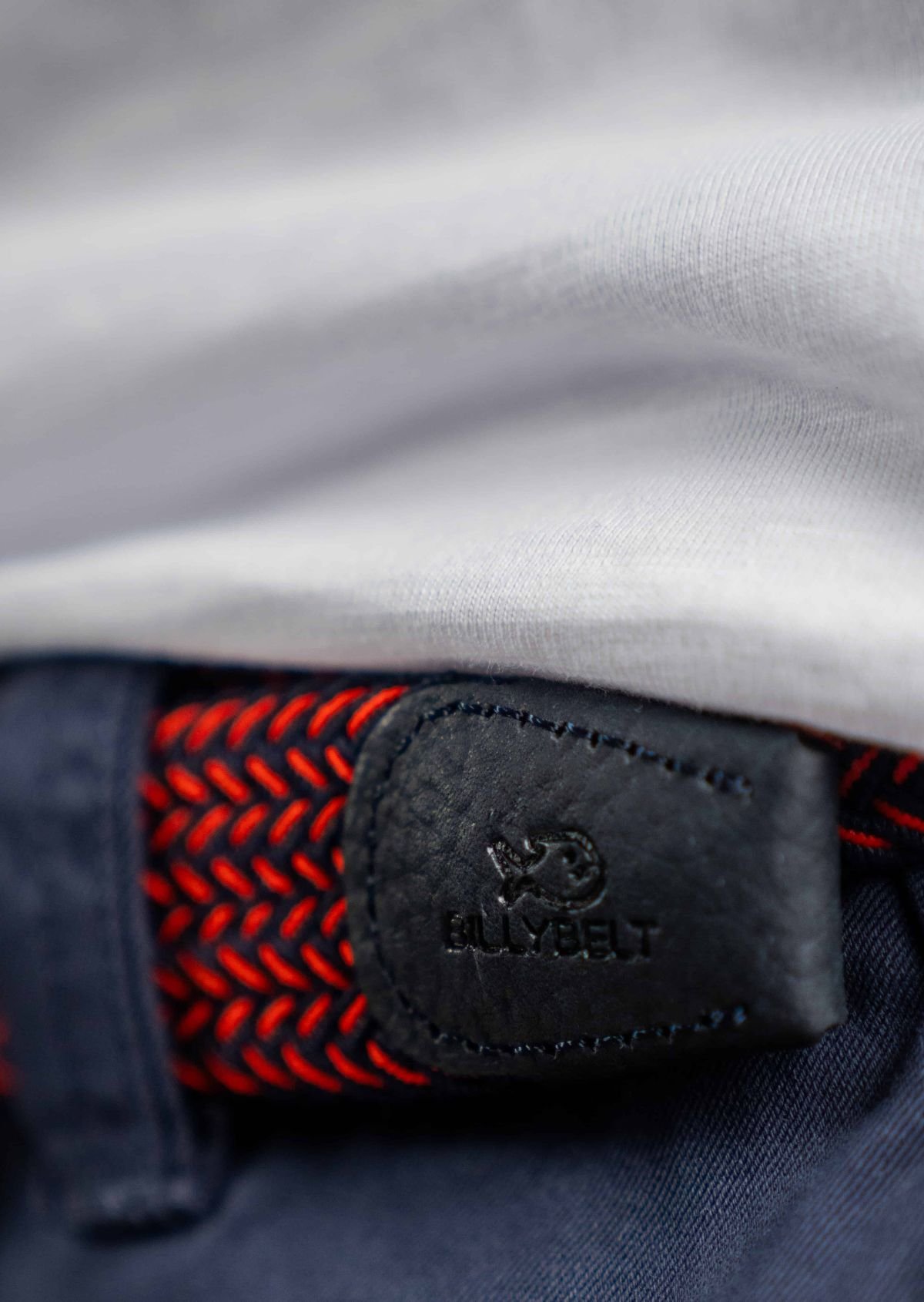 Multicolored braided elastic belt BILLYBELT Red