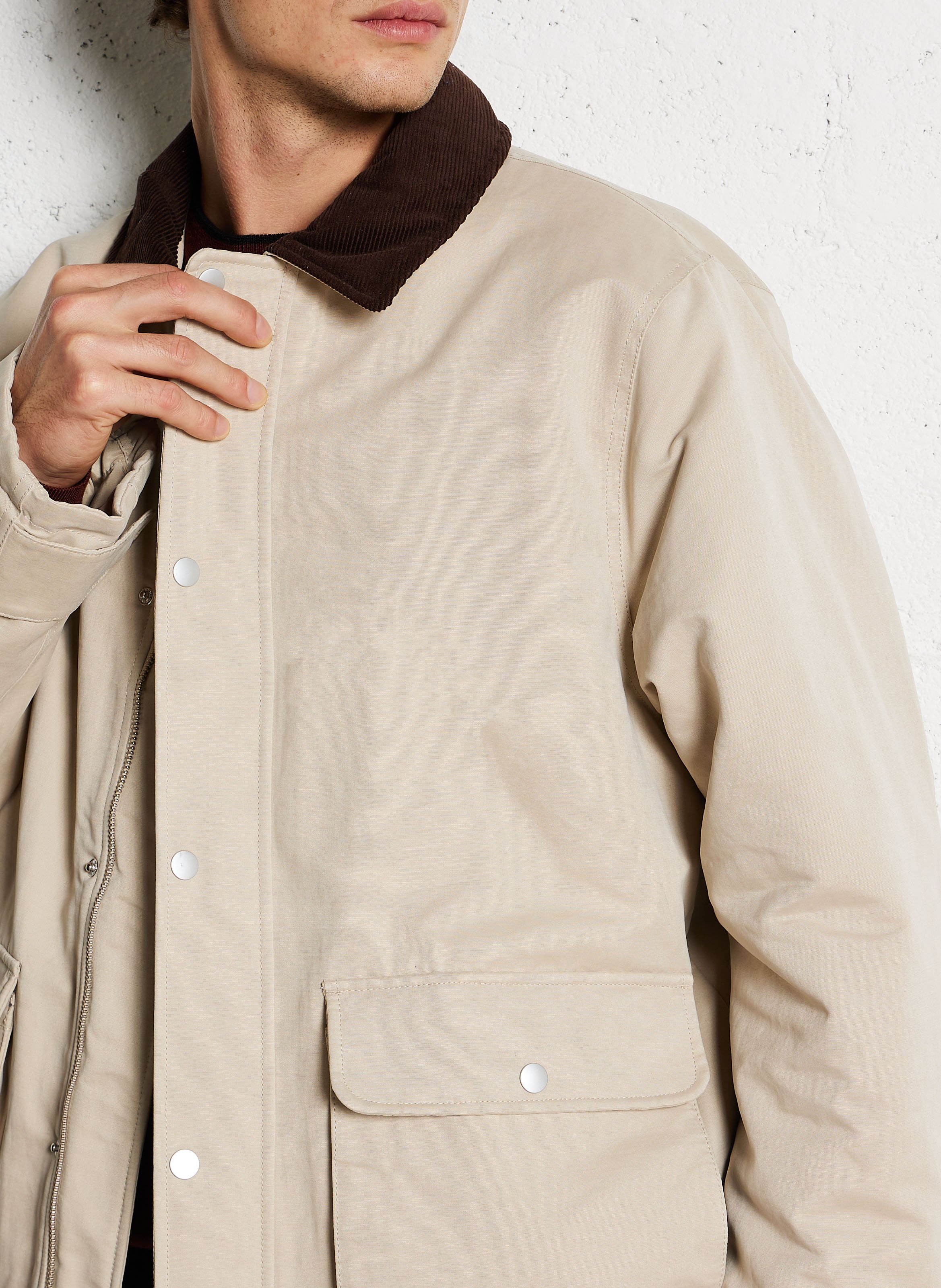 Straight cotton-blend jacket LES DEUX Beige