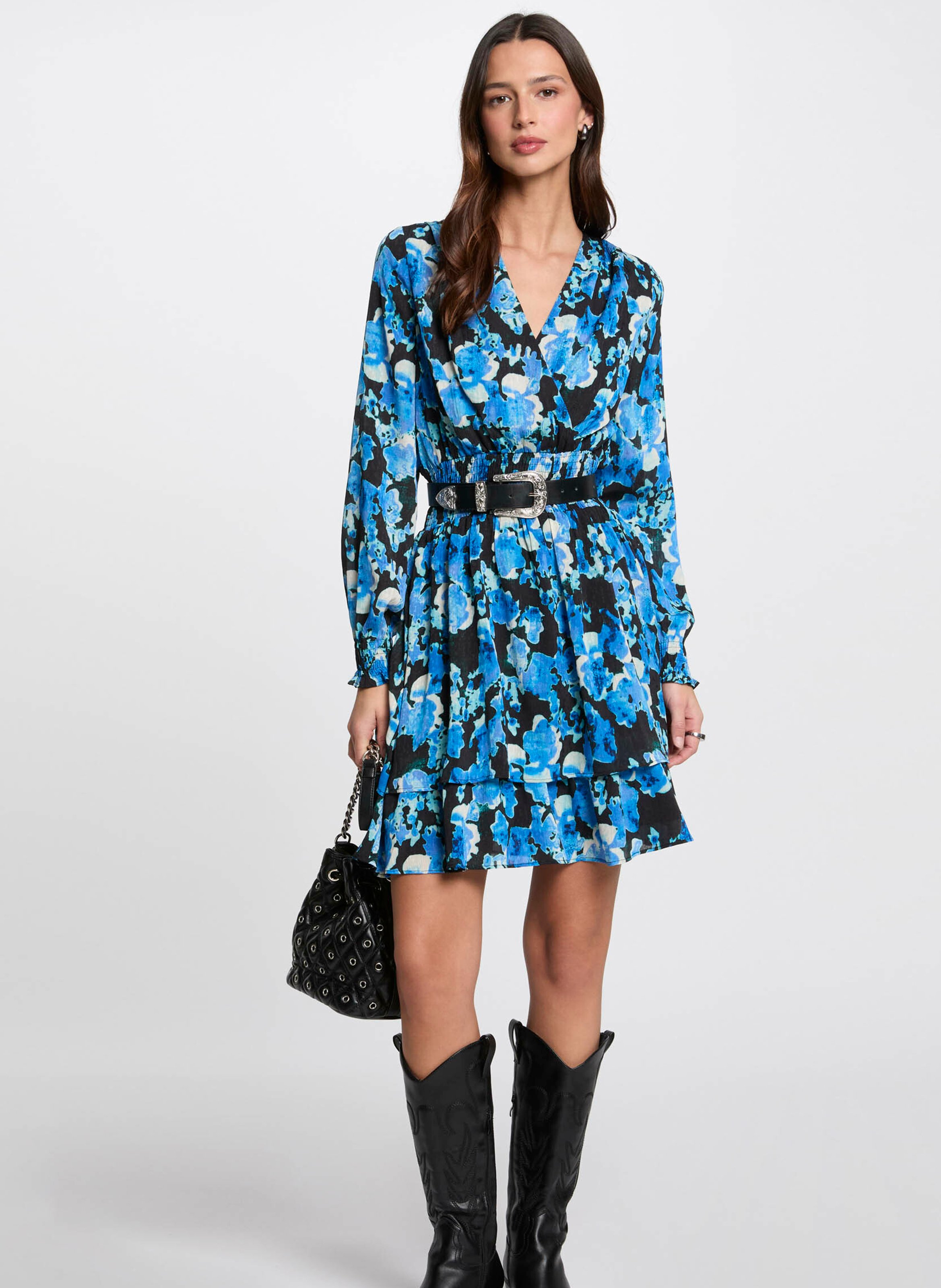 Jurk met print Blauw