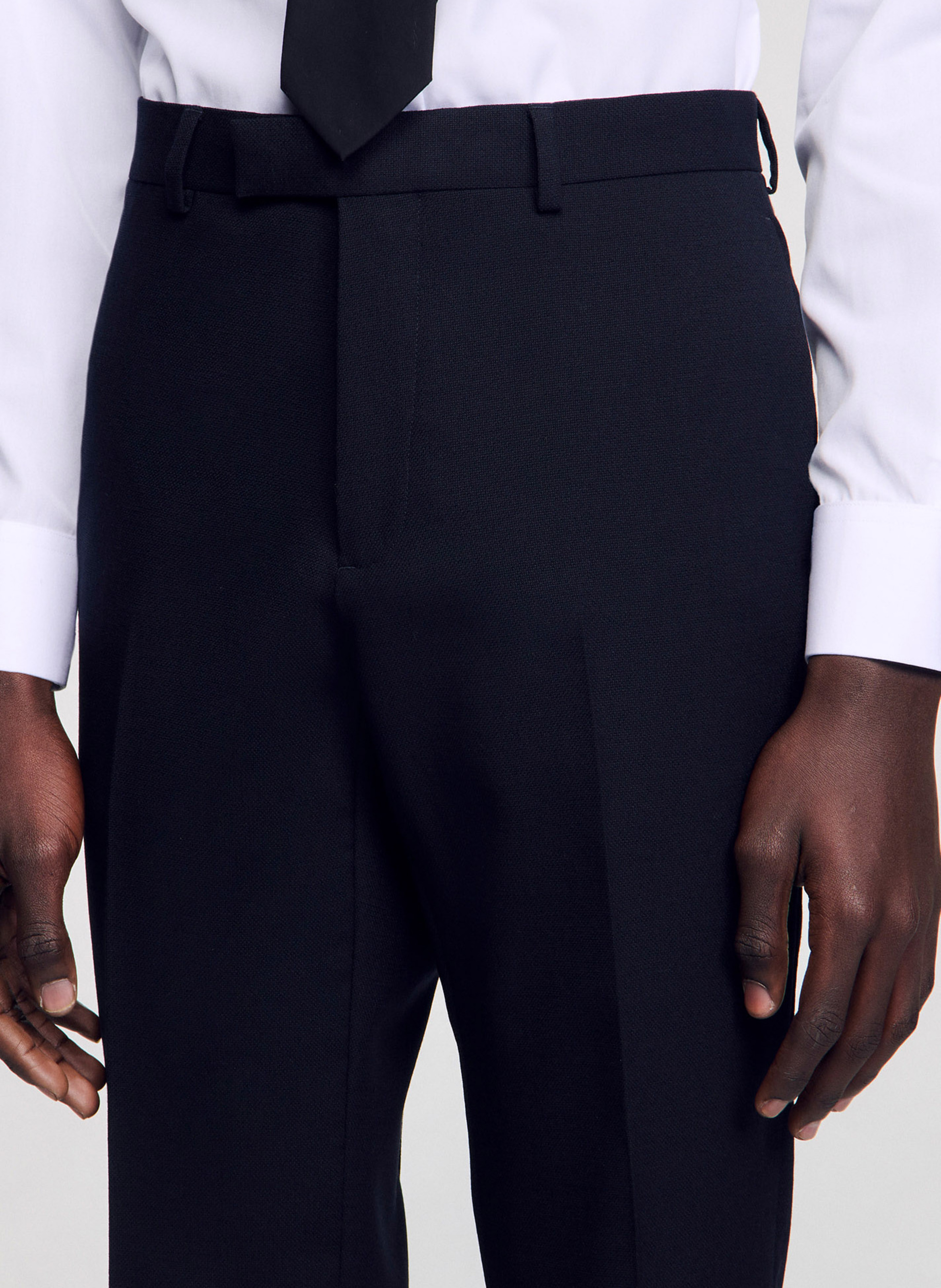 Pantalon de costume en laine SANDRO Bleu