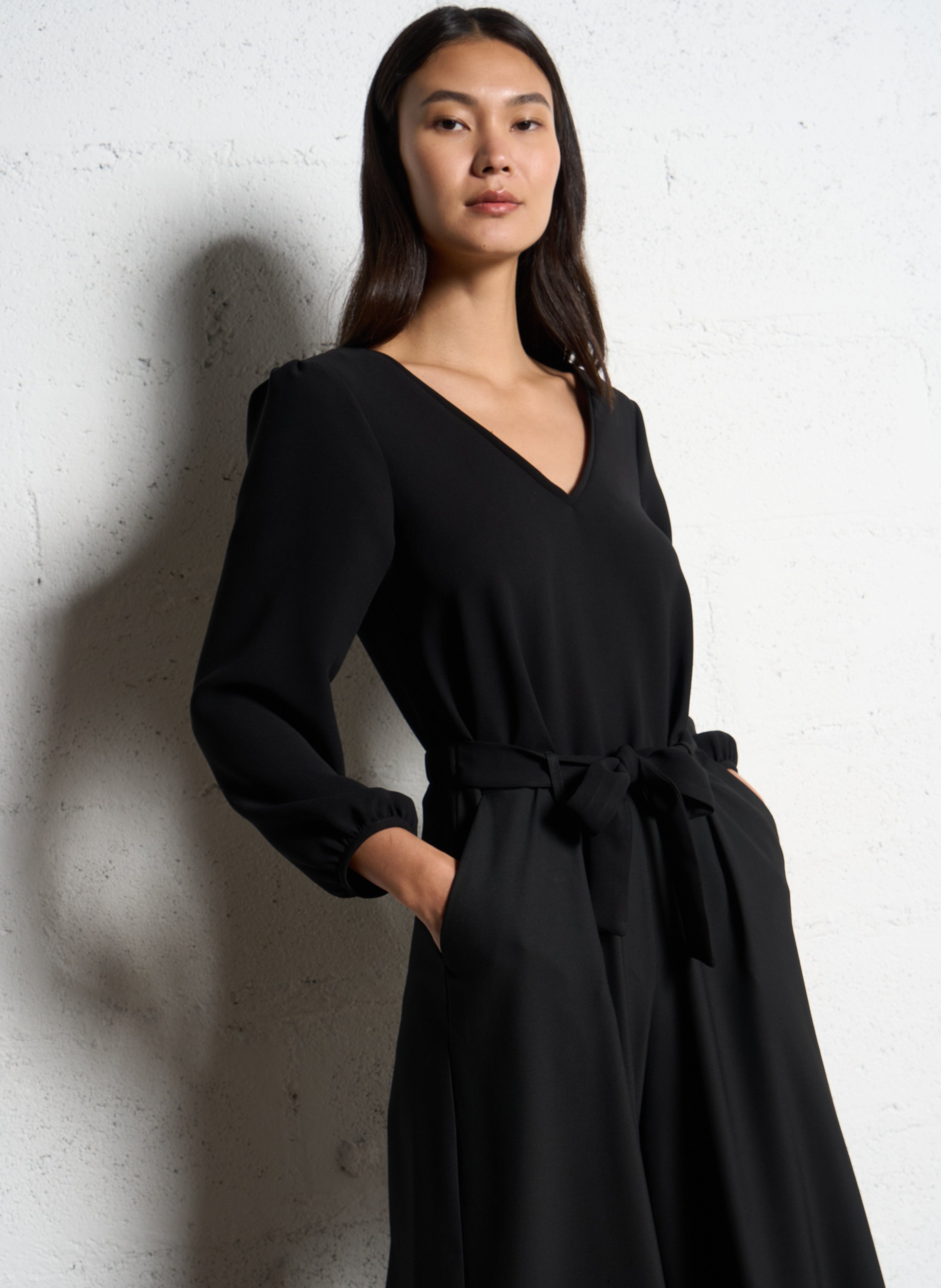 Combinaison large ceinturée col V ONE STEP Noir