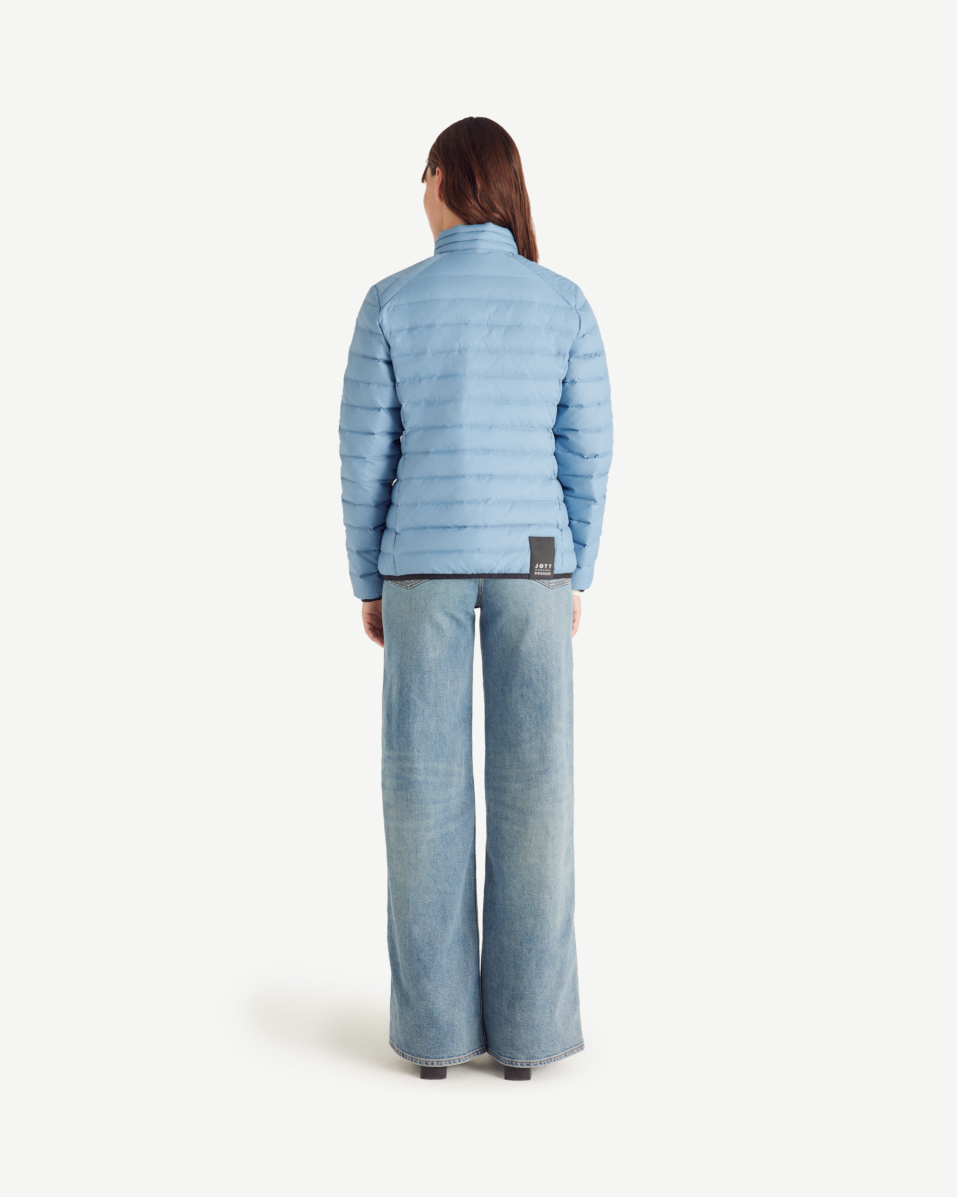 Lightweight down jacket with denim details flight wnw jott x denham JOTT Blue