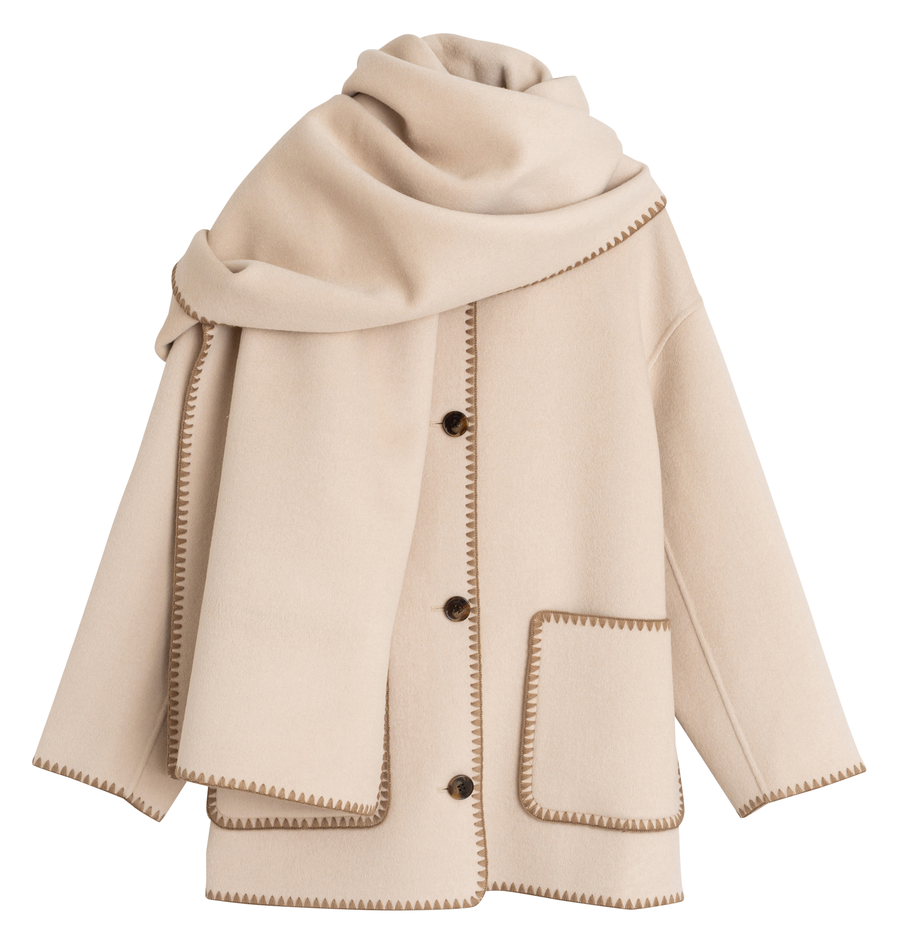 Veste droite en laine mélangée INDI & COLD Argent