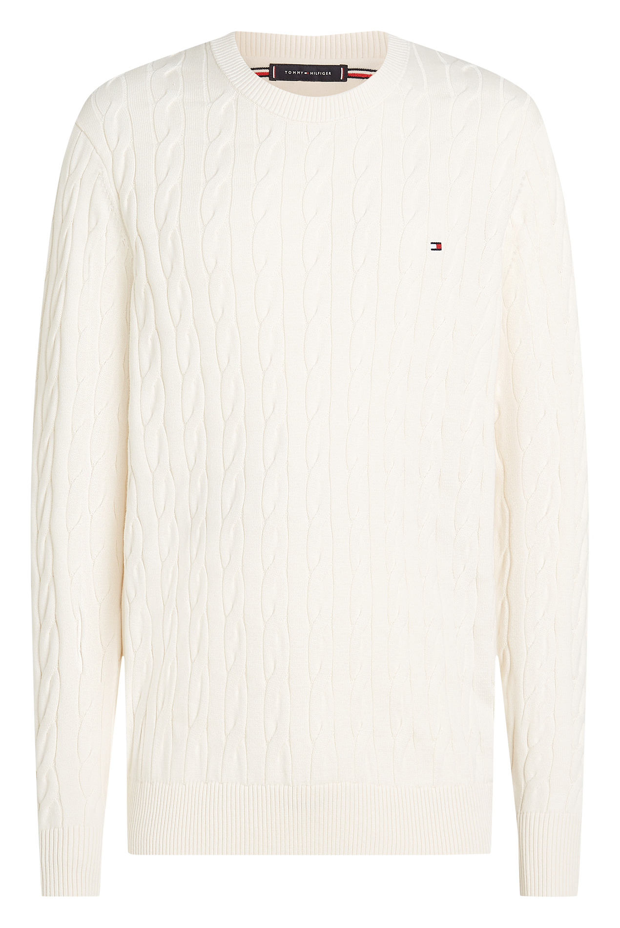 Pull col rond droit en coton biologique Jaune