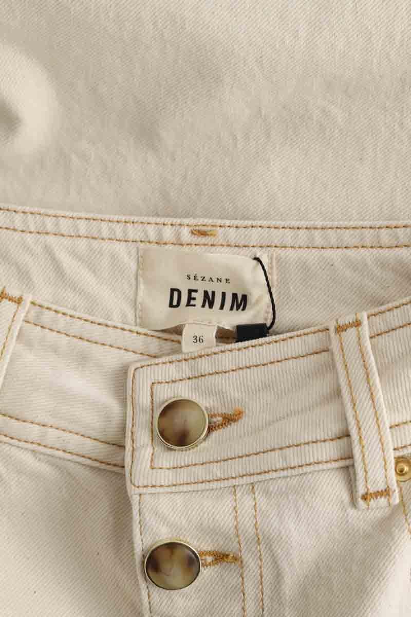 Wide-leg cotton jeans SEZANE - Seconde main Beige