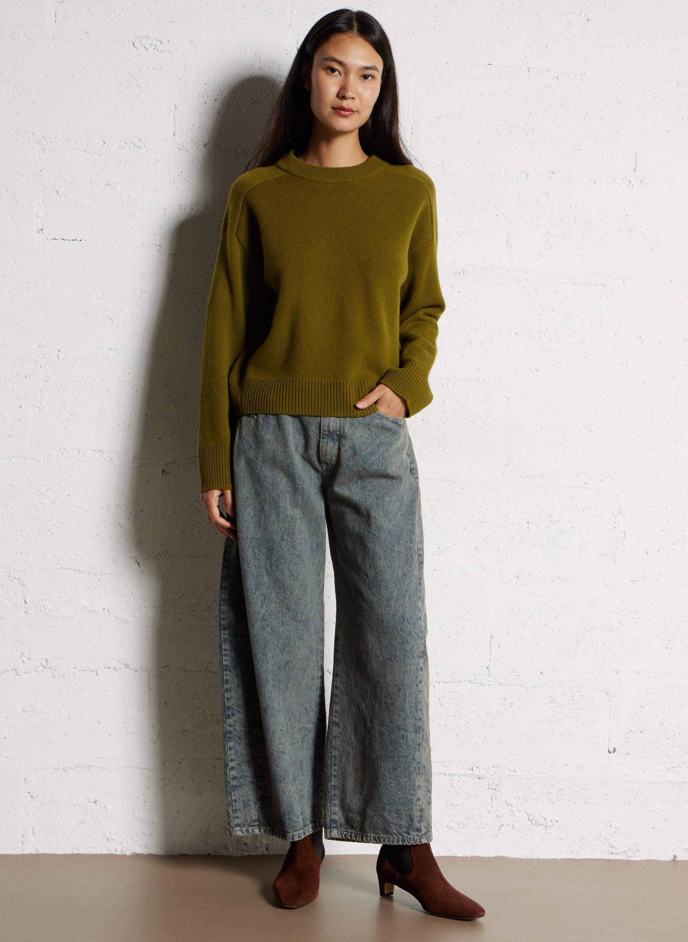 Straight-cut wool sweater BELLA JONES Green
