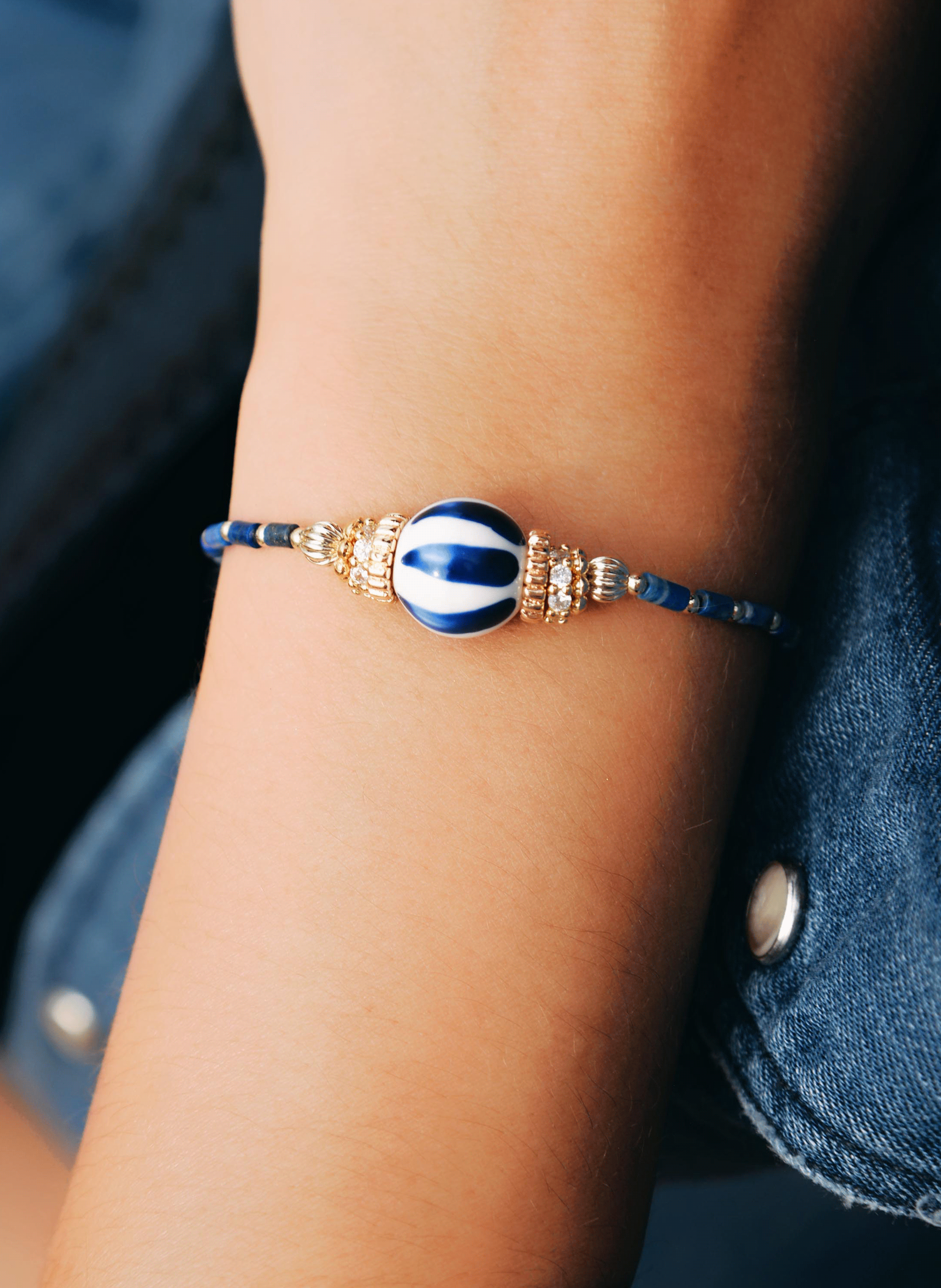 Adjustable beaded bracelet HIPANEMA Blue