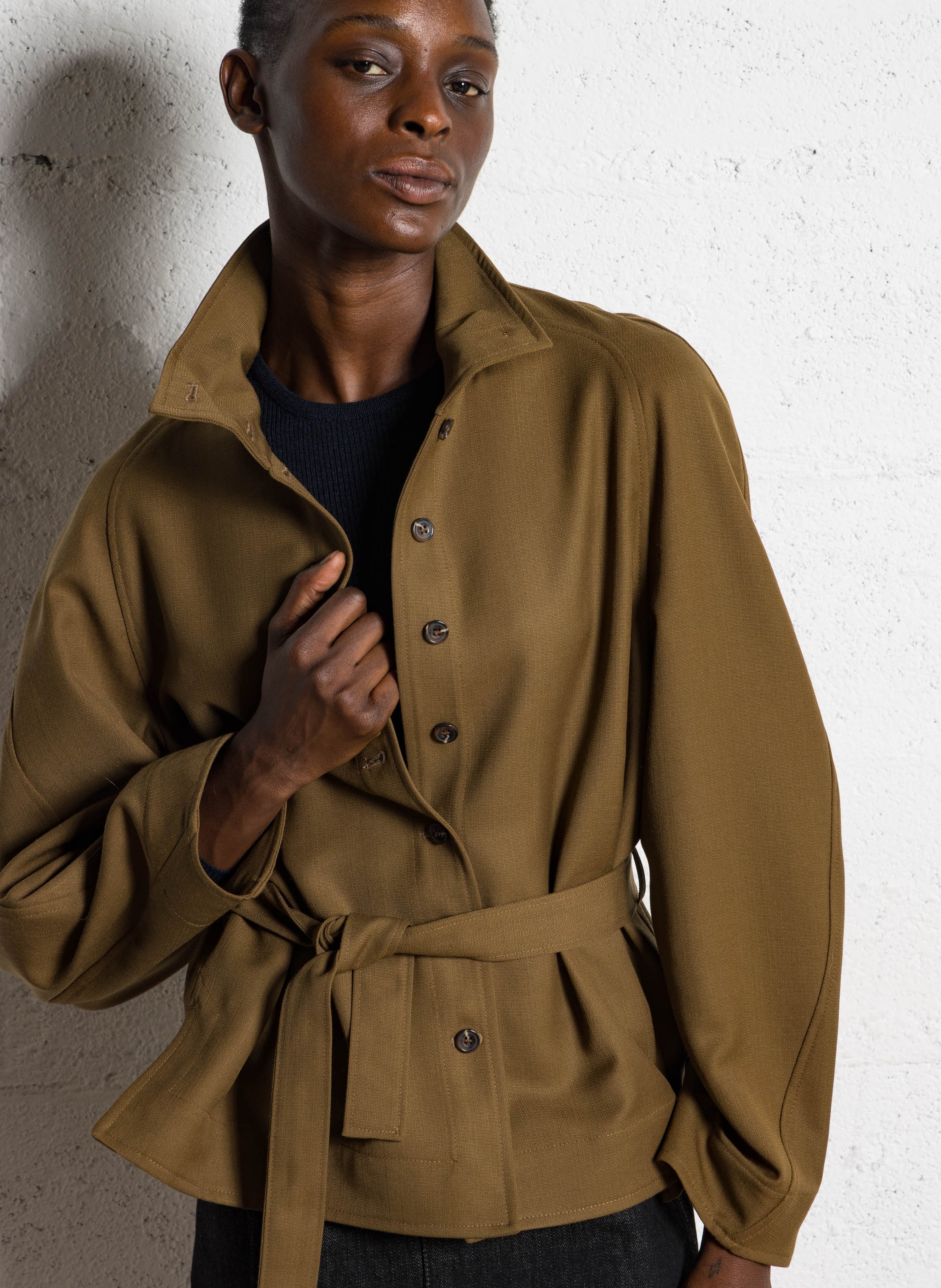 High-neck jacket SOEUR Khaki