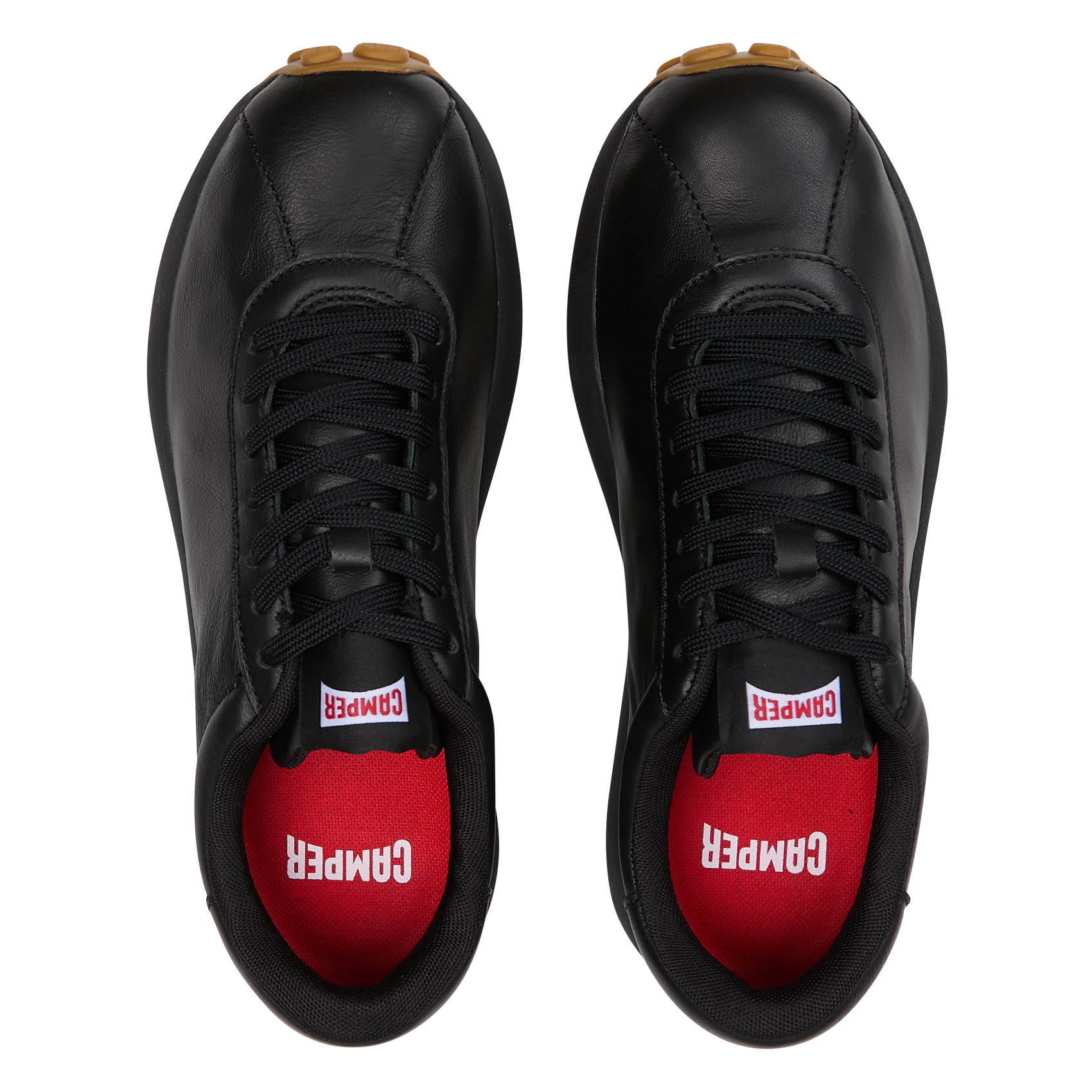 Baskets basses unies en cuir CAMPER Noir