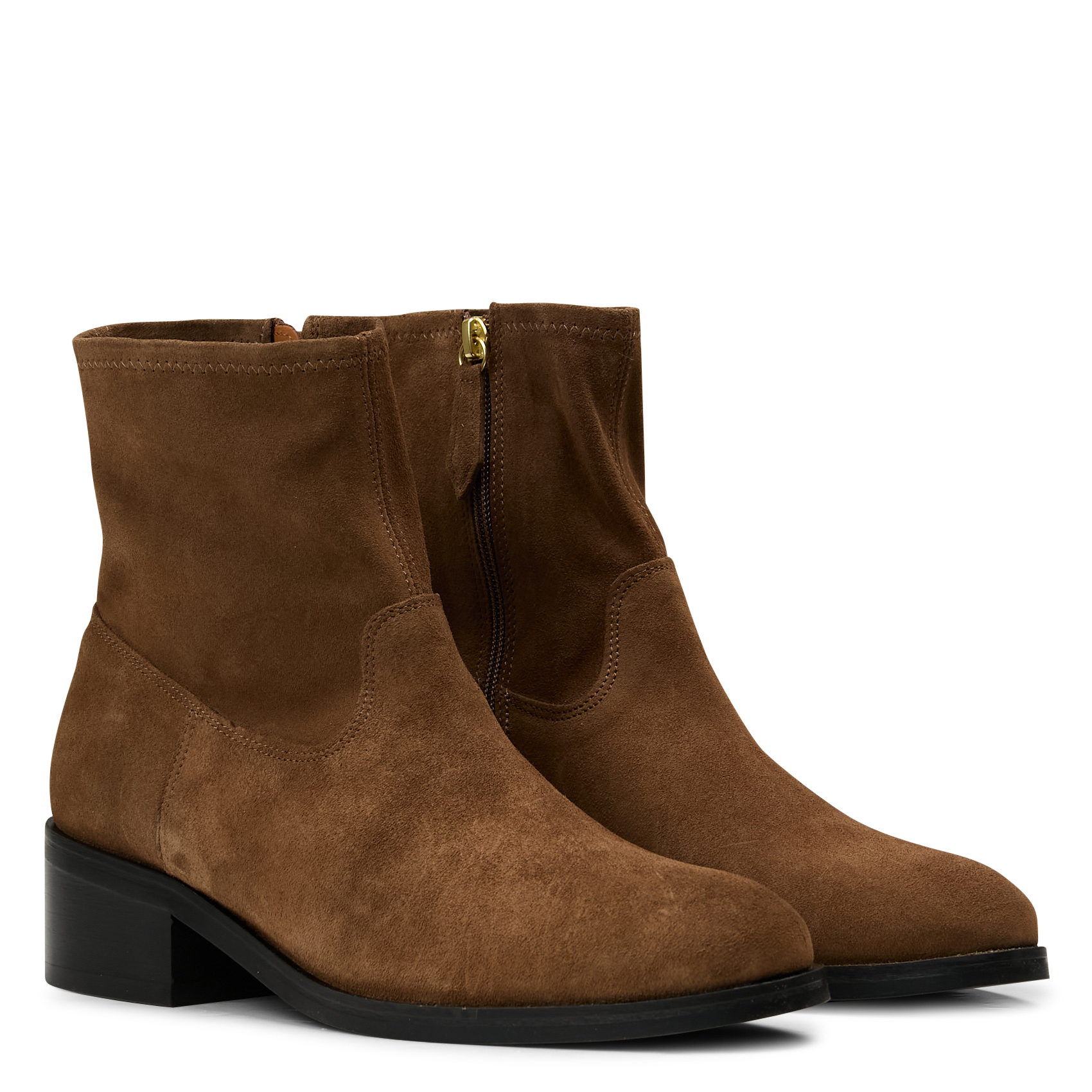 Bottines en cuir velours RIVECOUR Marron