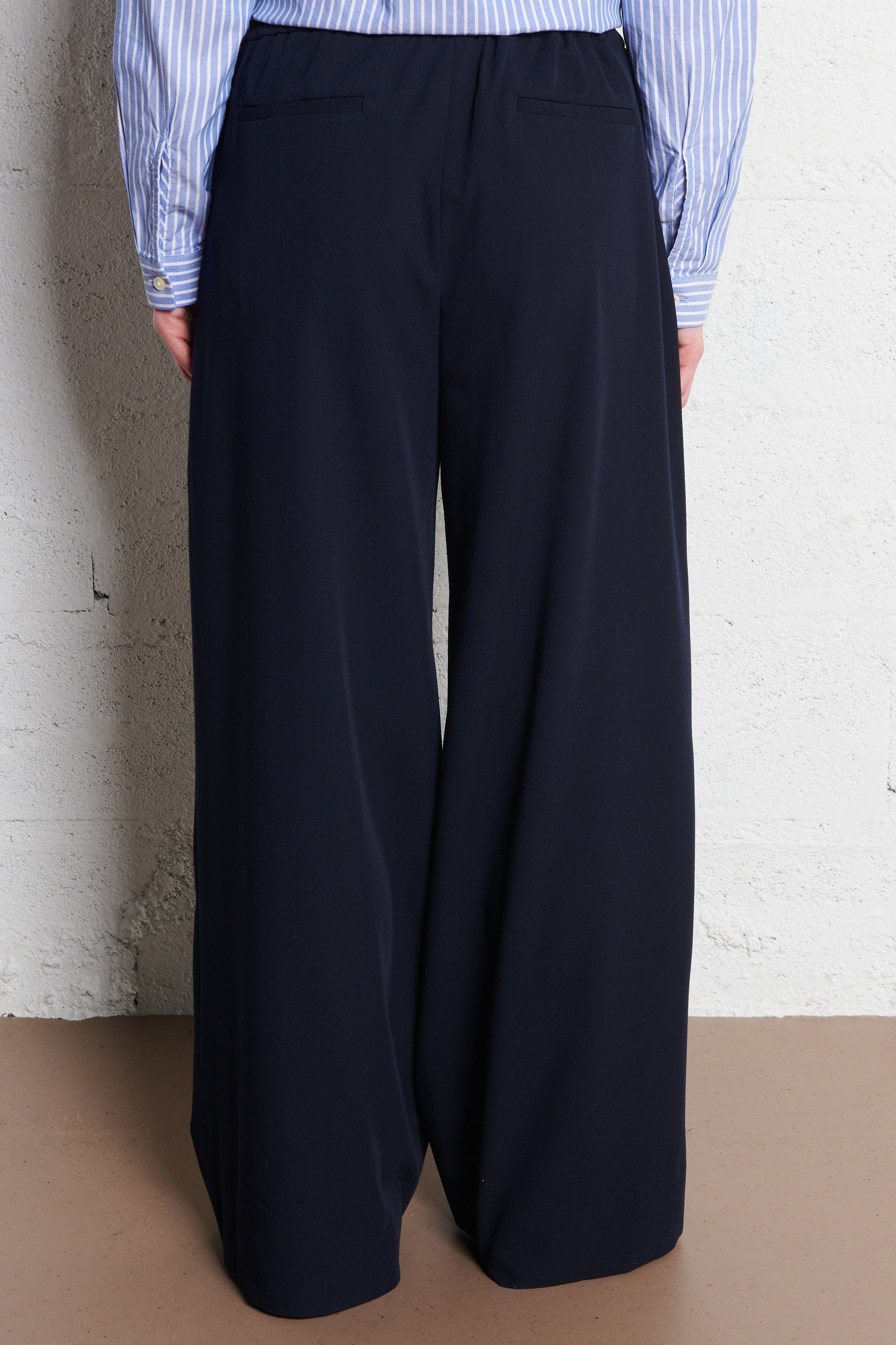 Wijde elastische broek uni RUE DE TOKYO Blauw