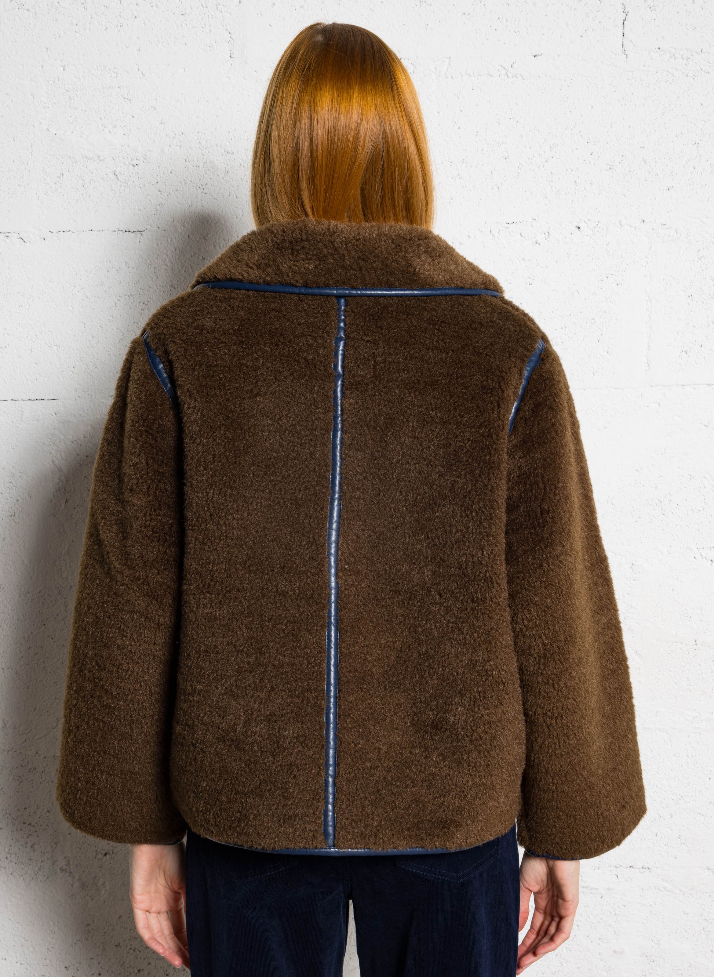 Veste col classique réversible THE TINY BIG SISTER Marron