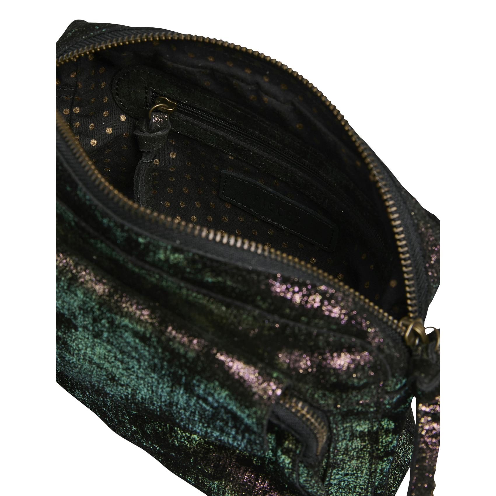 Metallic shoulder bag PIECES Black