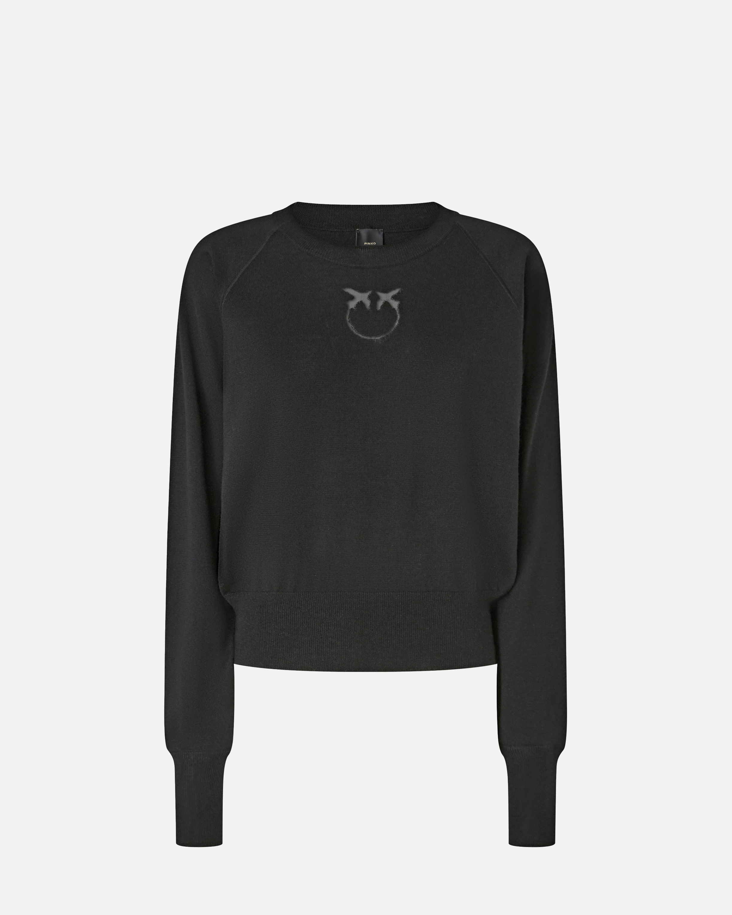 Sweater with love birds logo PINKO Black