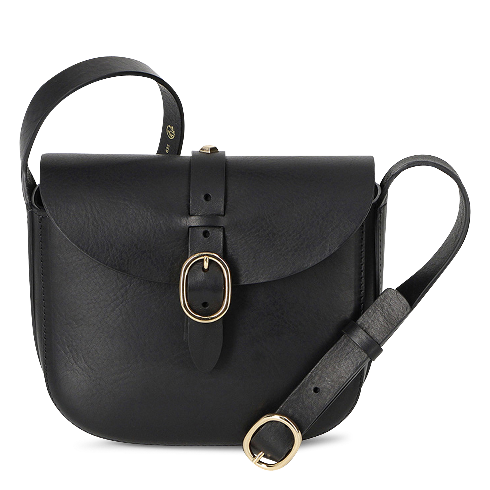 Leren schoudertas met klep HERBERT FRERE SOEUR Zwart