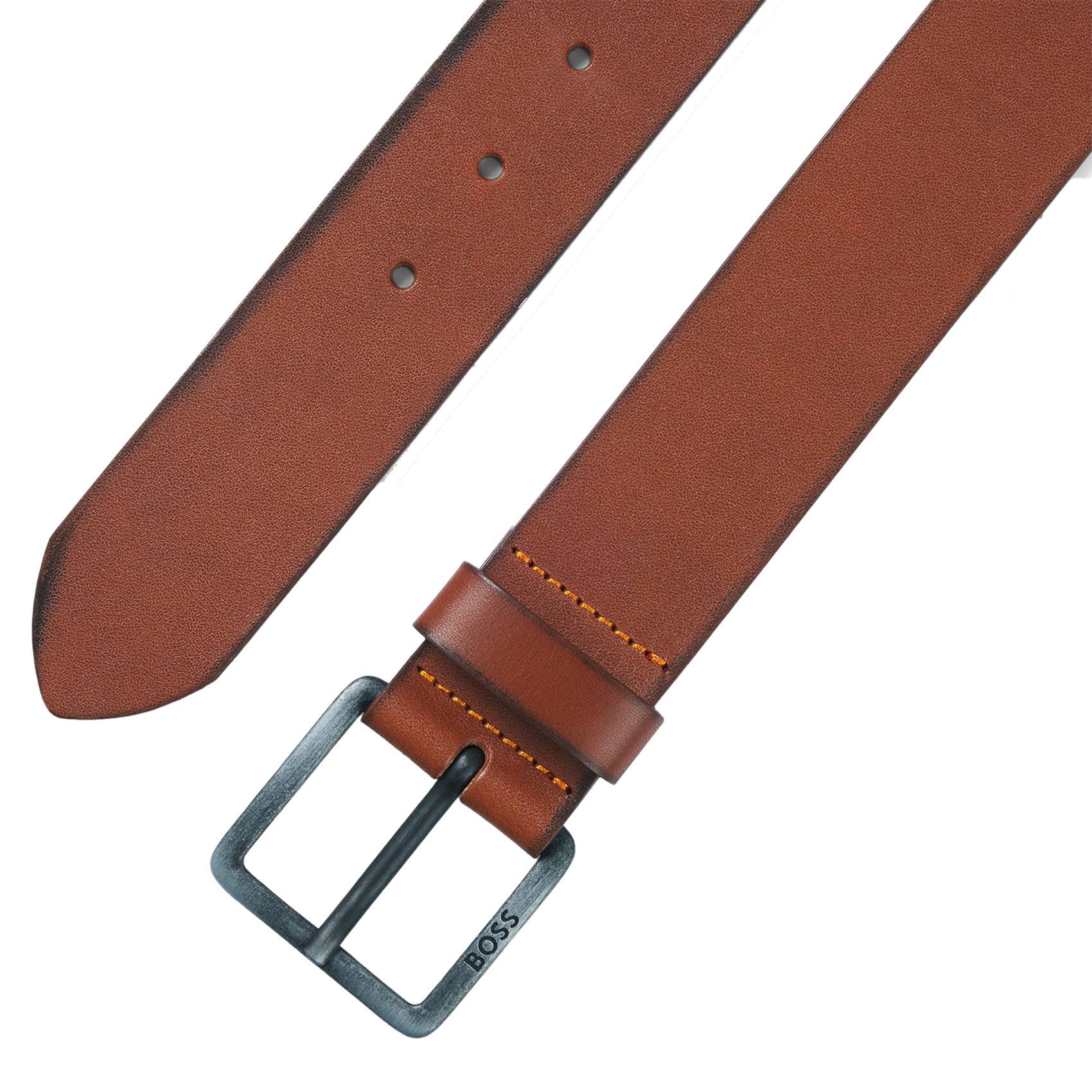 - Buckle closure. - Width: 3 cm.  BOSS Brown