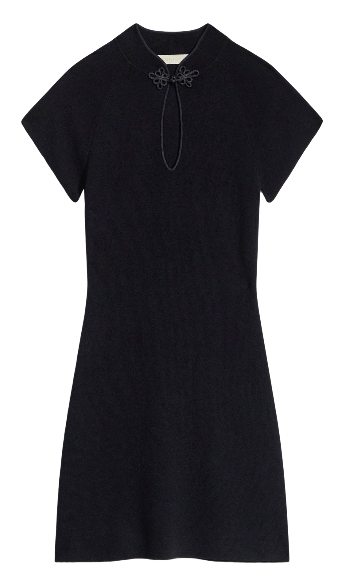 Short dress with high neck in cotton and wool blend VANESSA BRUNO Black