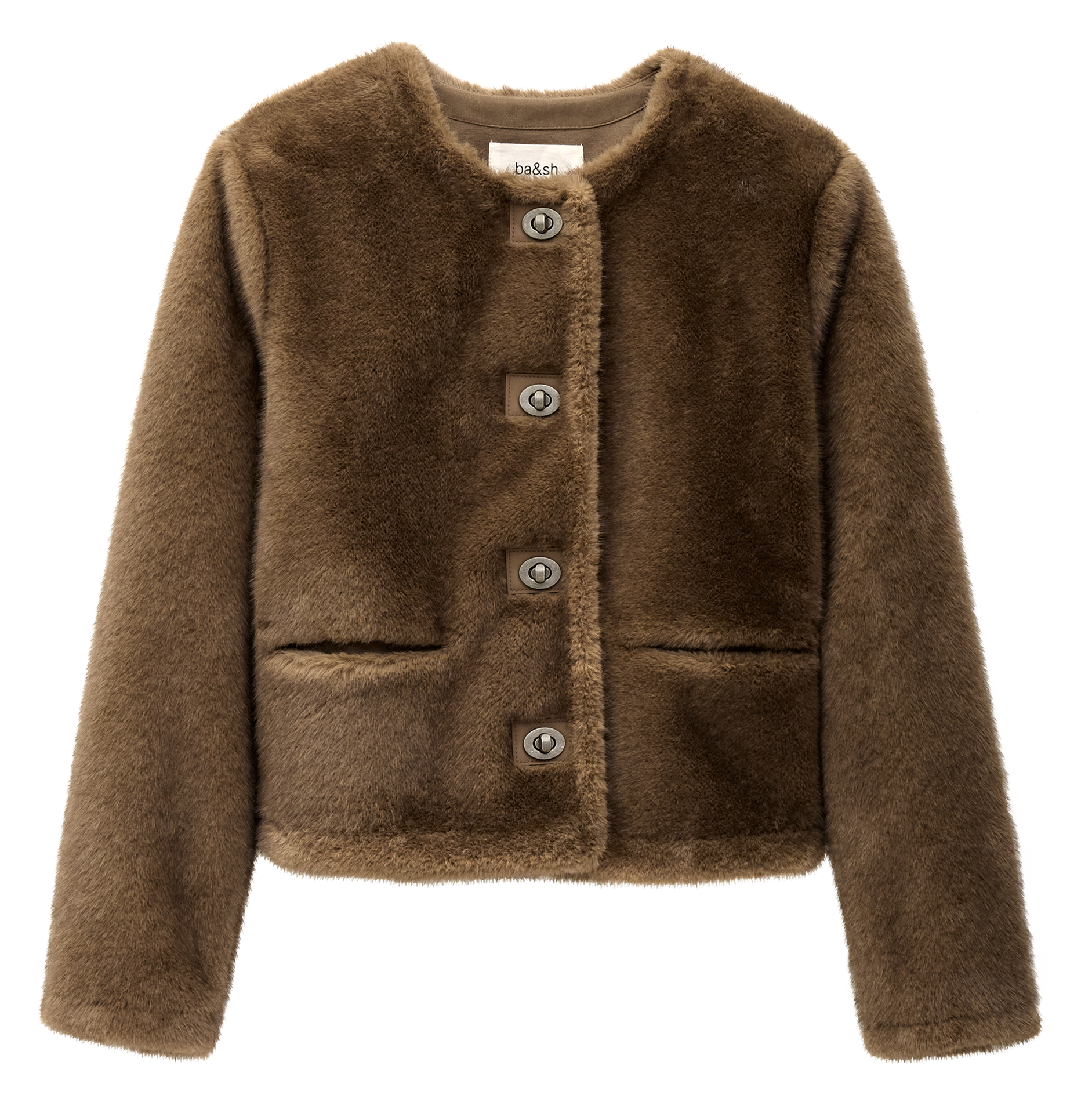 Manteau col rond BA&SH Marron