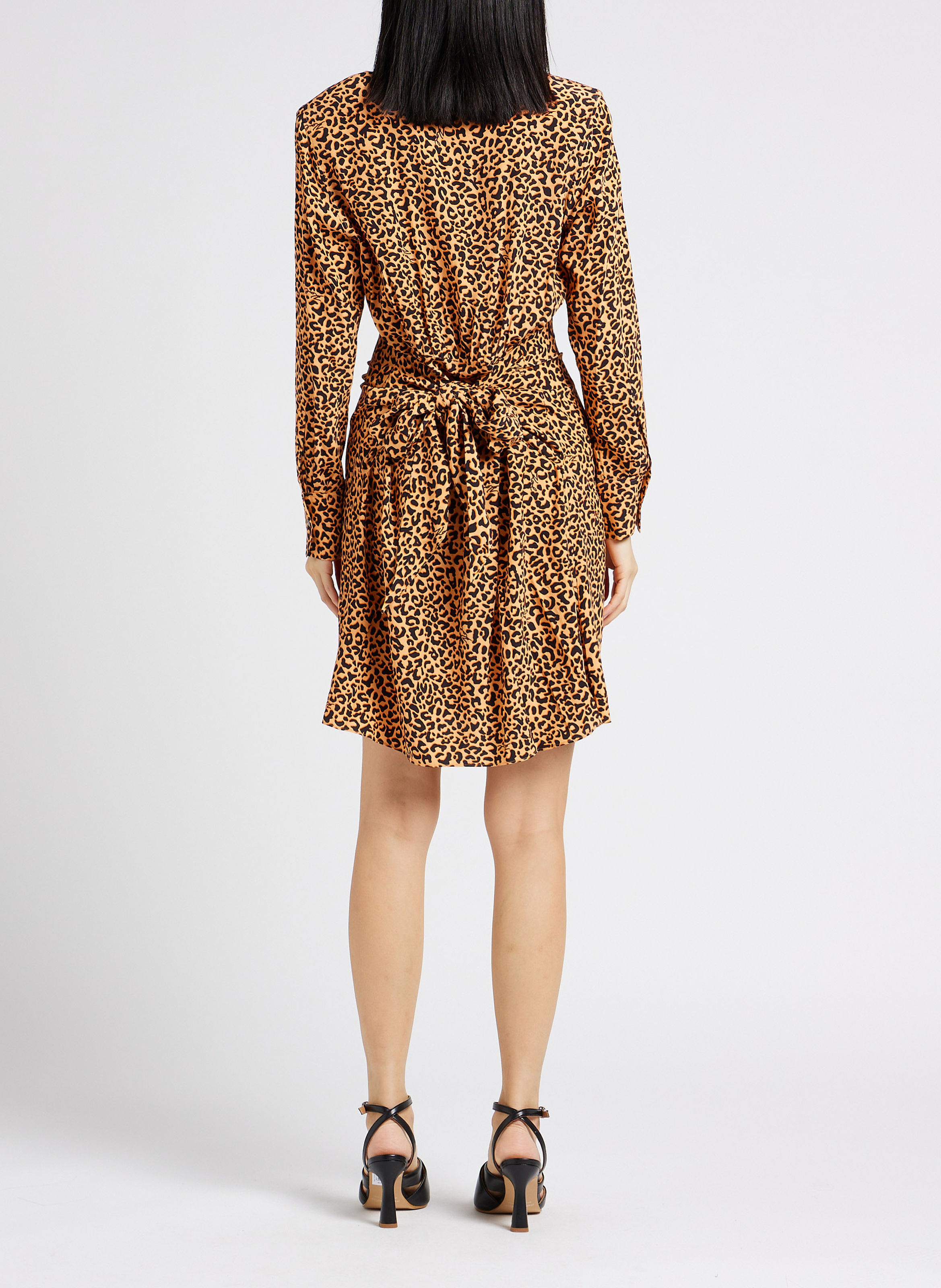 Halflange knoopjurk met luipaardprint KARL LAGERFELD Oranje