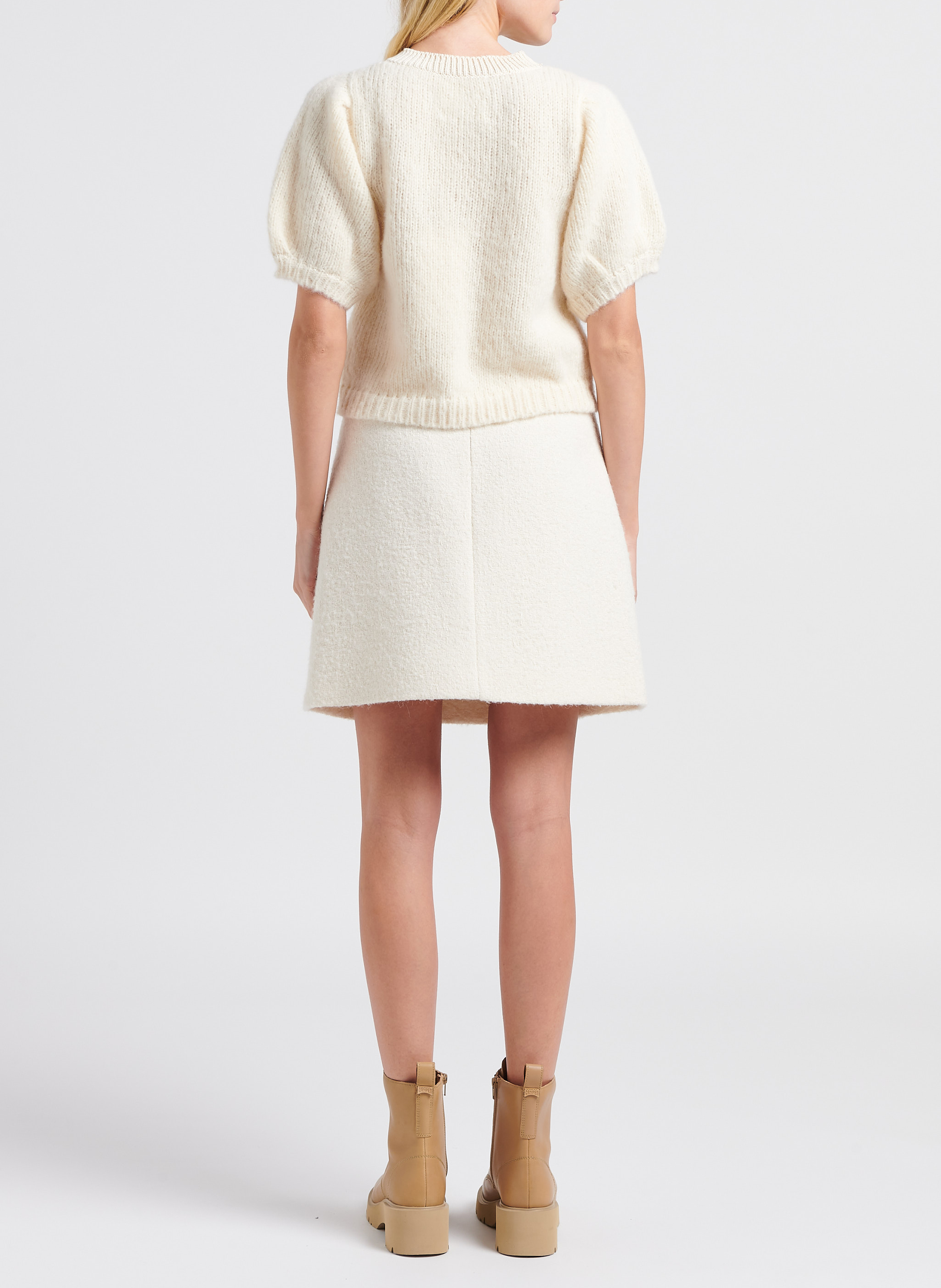 Rundhals-Top aus Strick STELLA PARDO Beige