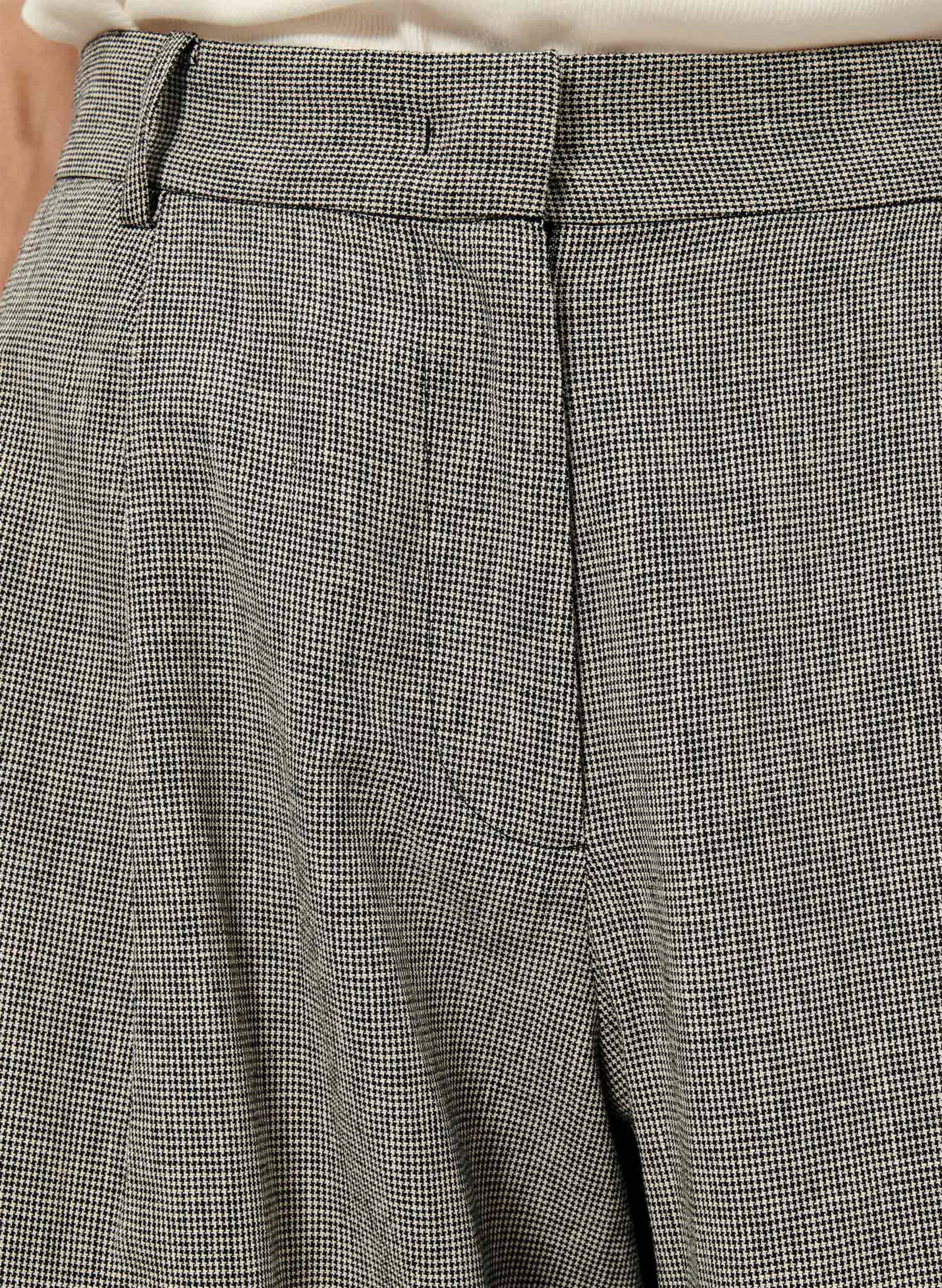 High-waisted wide-leg pants in printed linen and cotton. SESSUN Grey