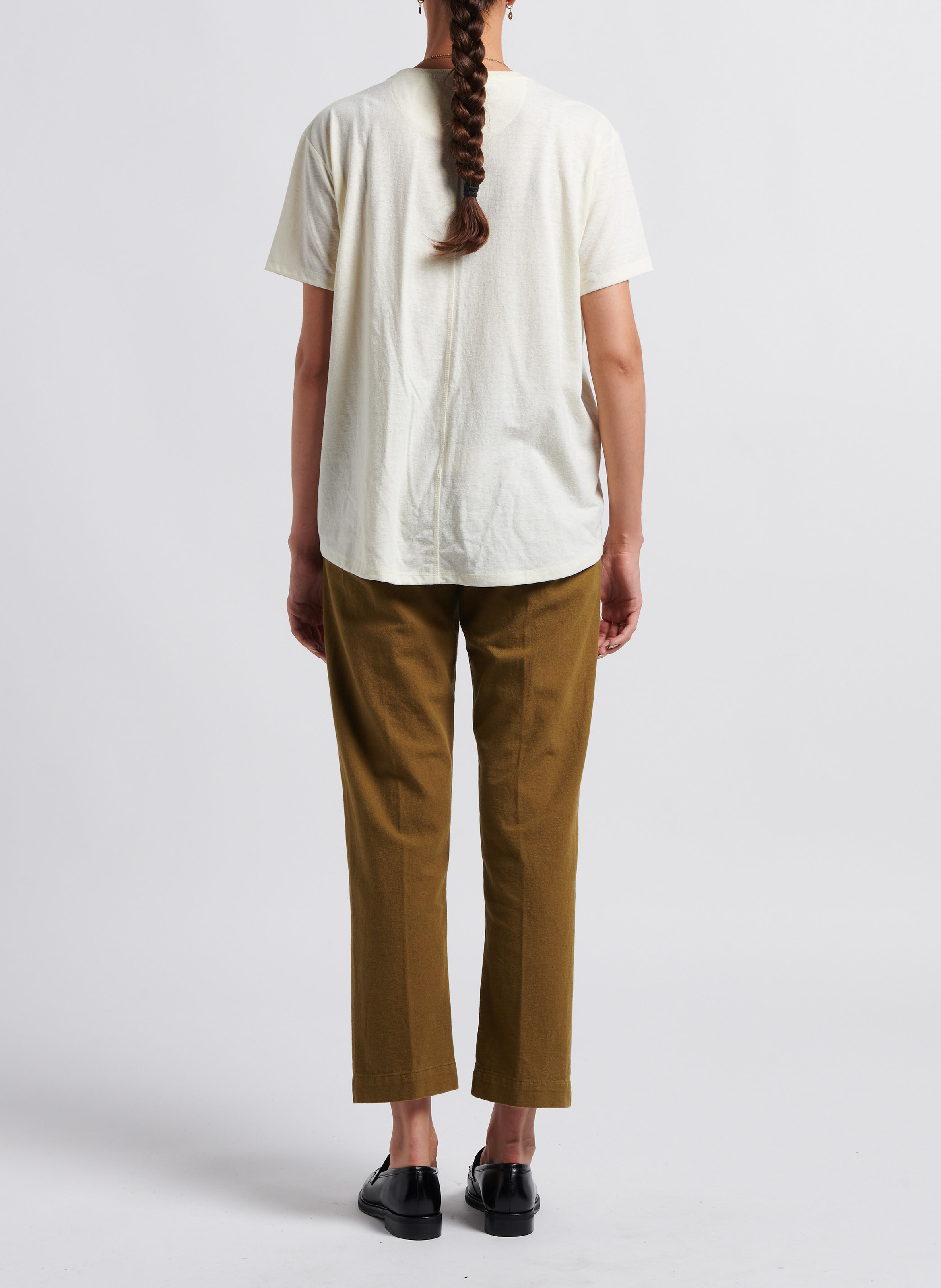 Rechte, katoenen broek SWILDENS Kaki